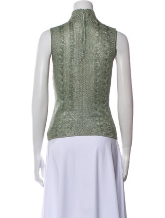 St. John Evening Printed Mock Neck Top