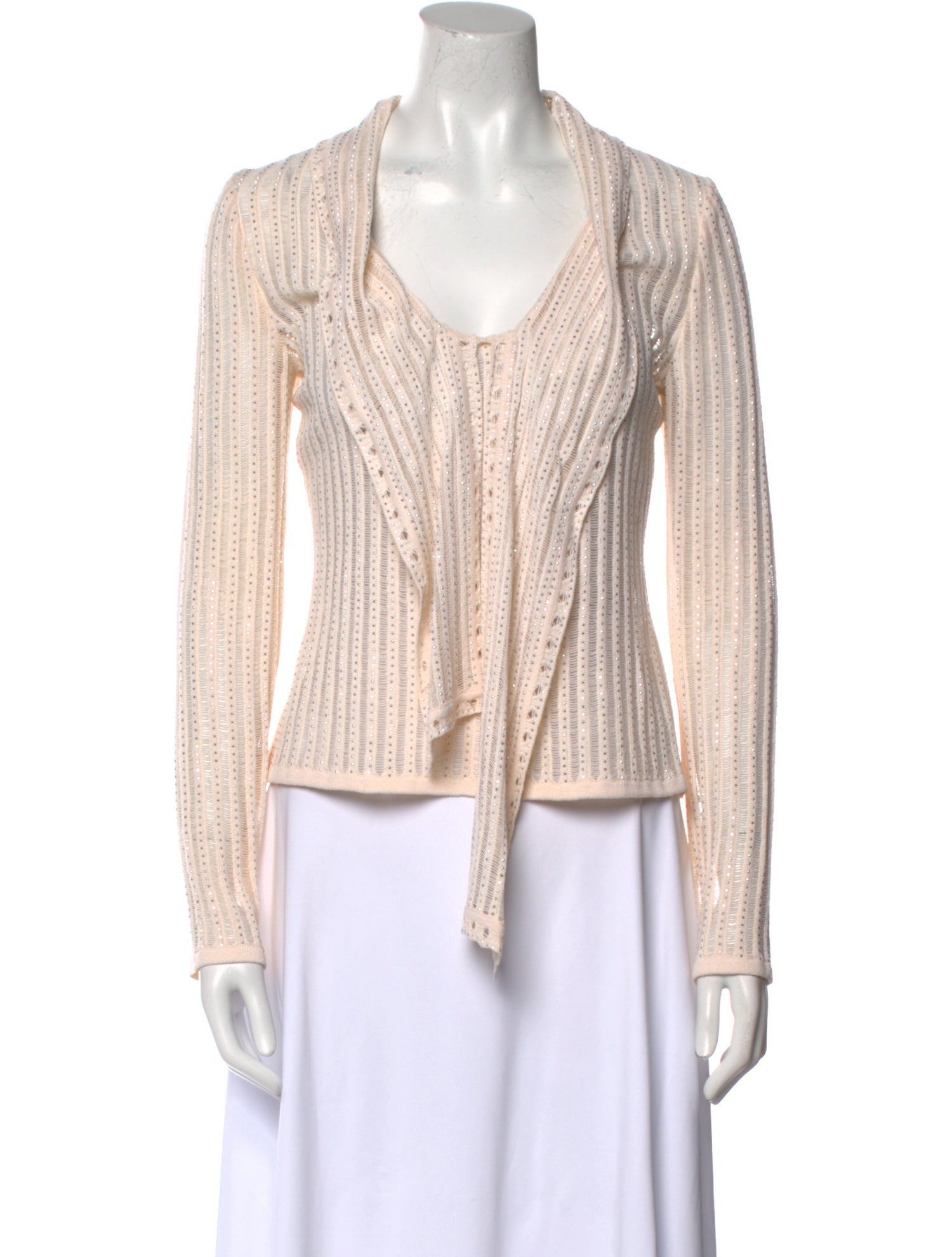 St. John Evening V-Neck Long Sleeve Top