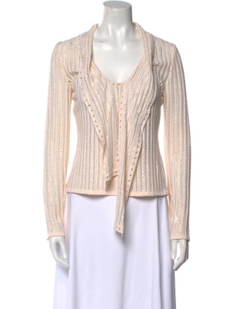 St. John Evening V-Neck Long Sleeve Top