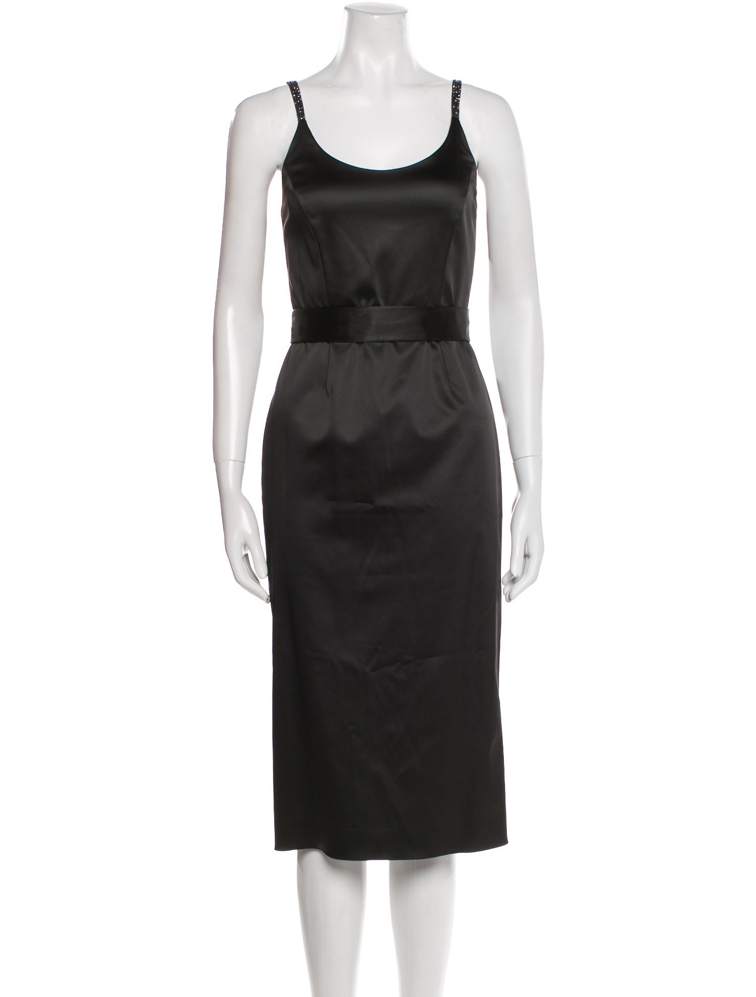 St. John Evening Scoop Neck Midi Length Dress