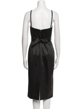 St. John Evening Scoop Neck Midi Length Dress