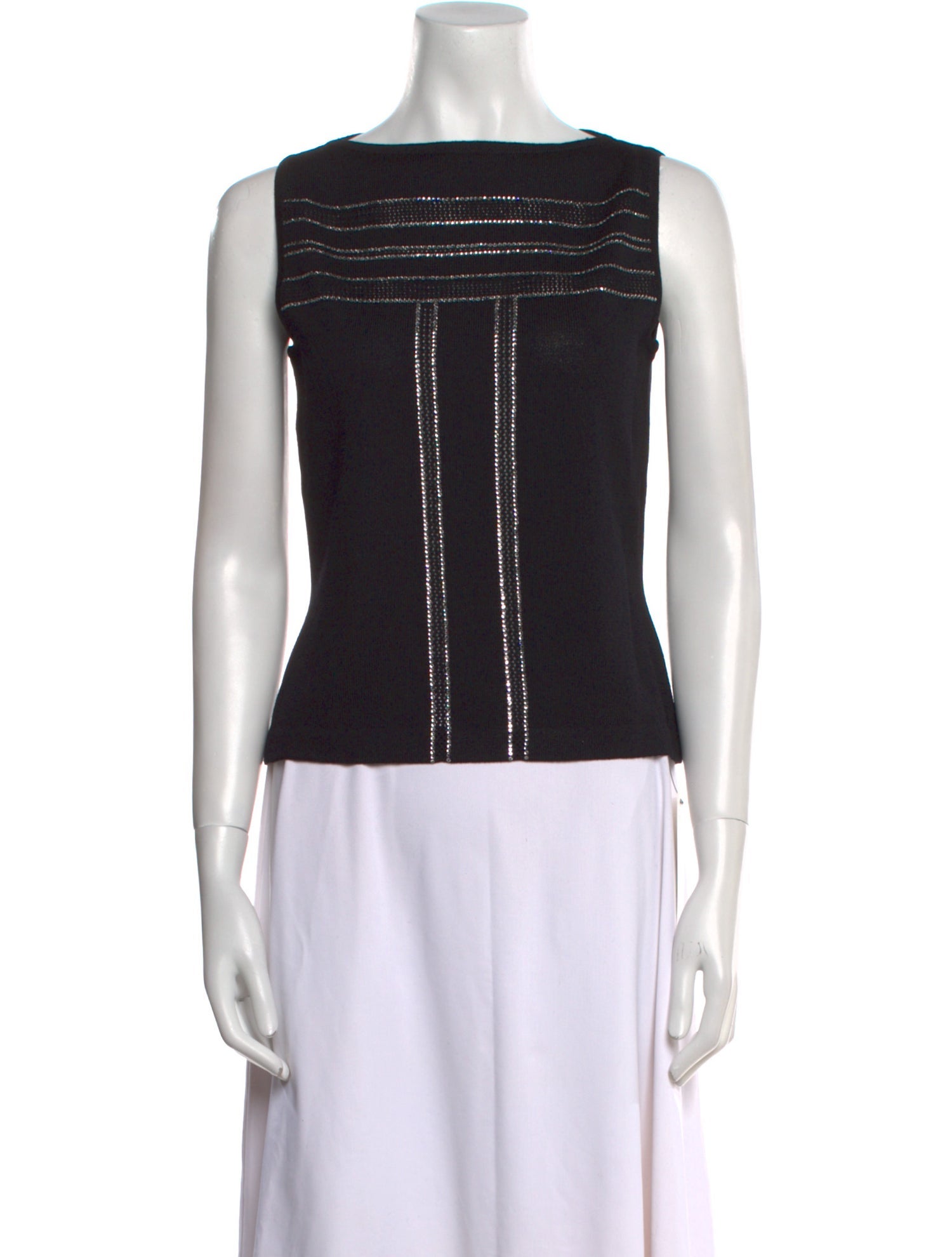 St. John Evening Square Neckline Sleeveless Top