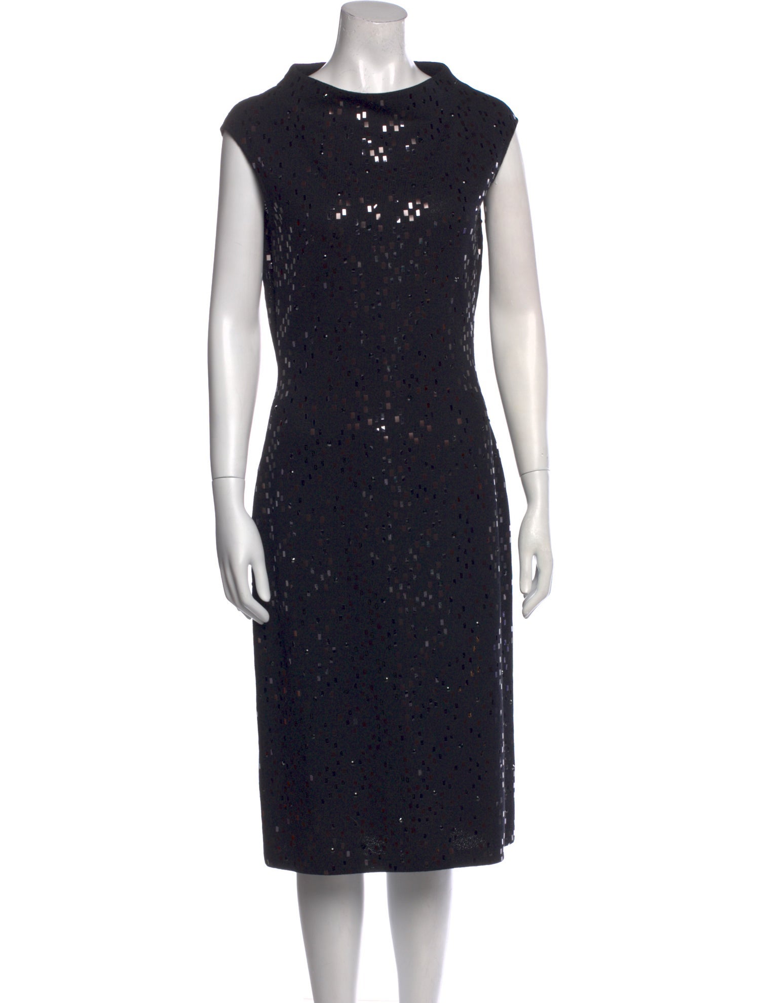 St. John Evening Bateau Neckline Midi Length Dress