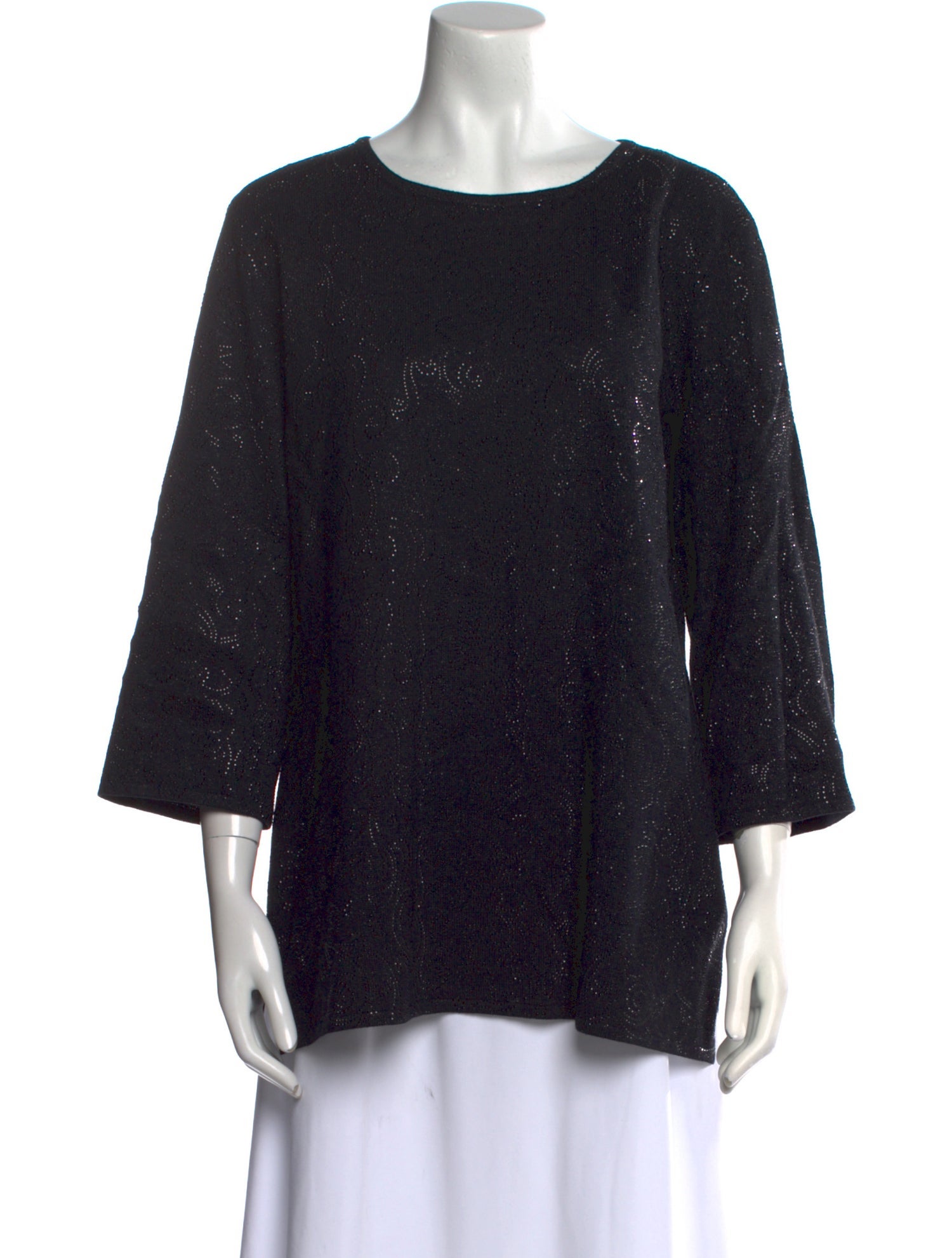 St. John Evening Bateau Neckline Three-Quarter Sleeve T-Shirt