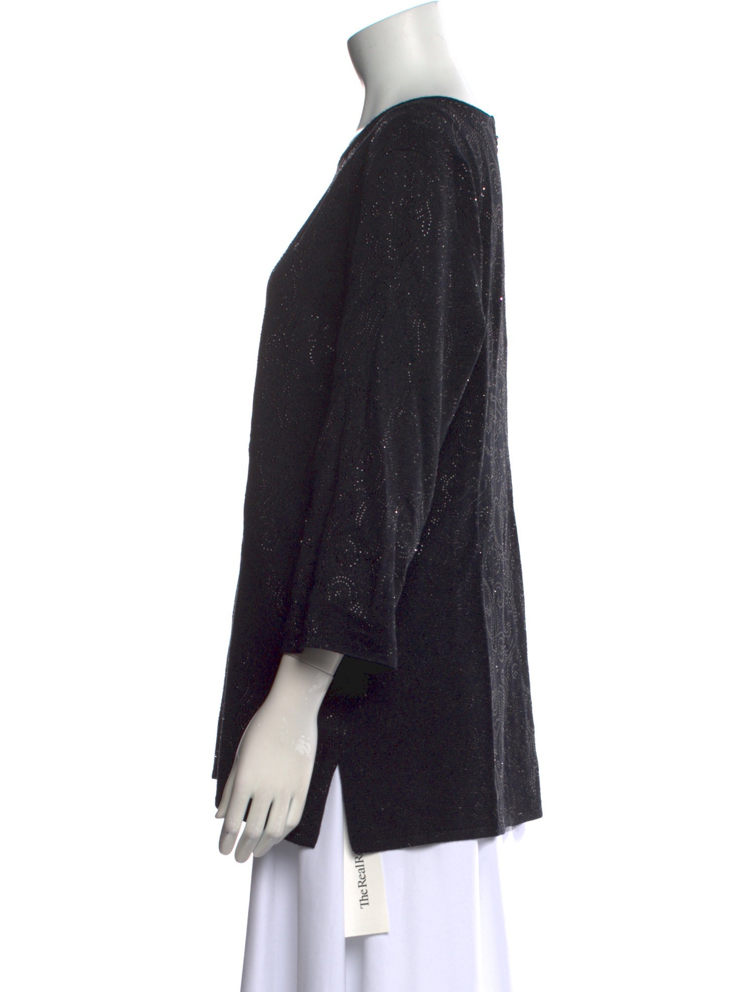 St. John Evening Bateau Neckline Three-Quarter Sleeve T-Shirt