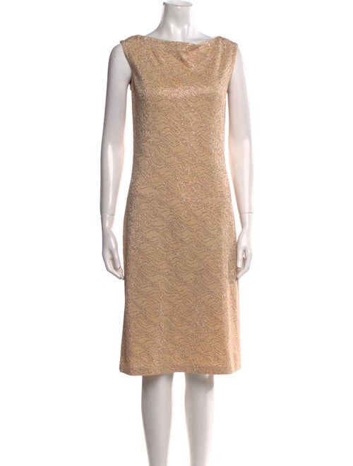 St. John Evening Bateau Neckline Knee-Length Dress