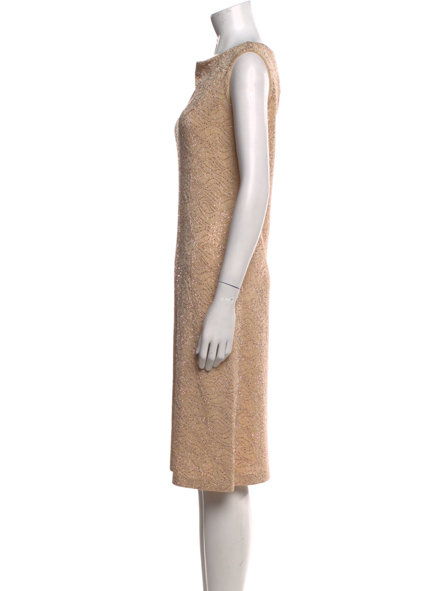 St. John Evening Bateau Neckline Knee-Length Dress