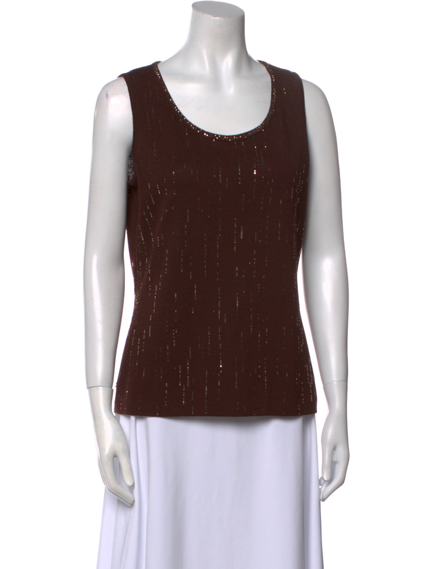 St. John Evening Wool Scoop Neck Top