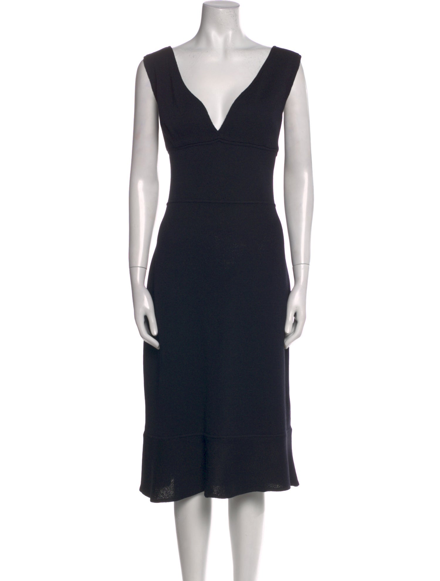 St. John Evening V-Neck Midi Length Dress