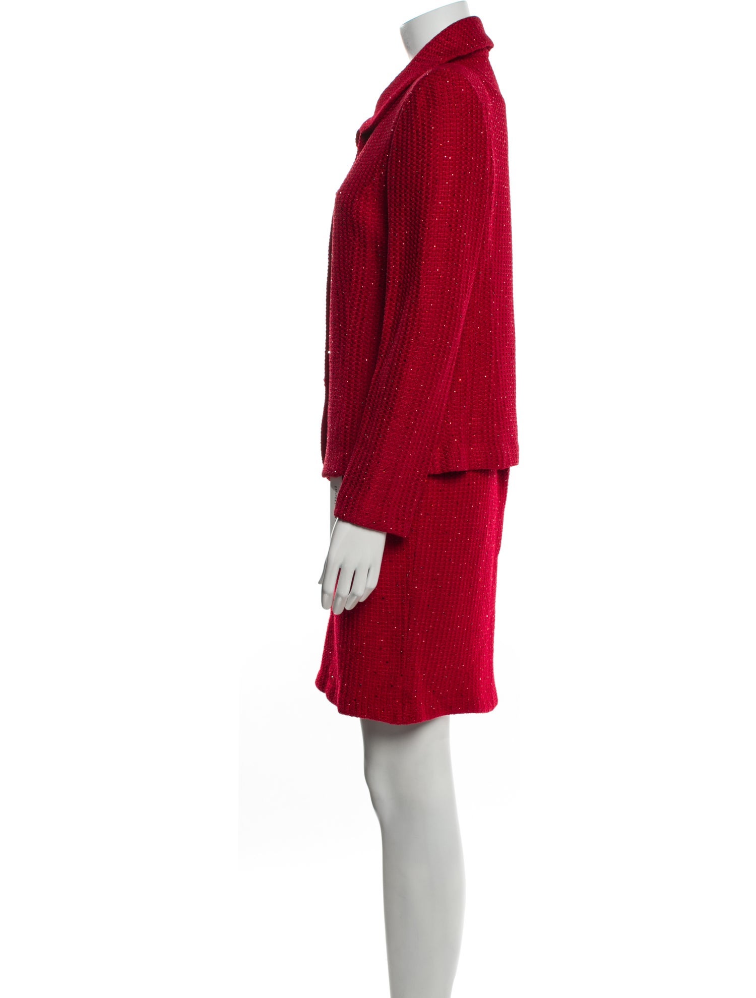 St. John Evening Crystal Embellishments Skirt Suit