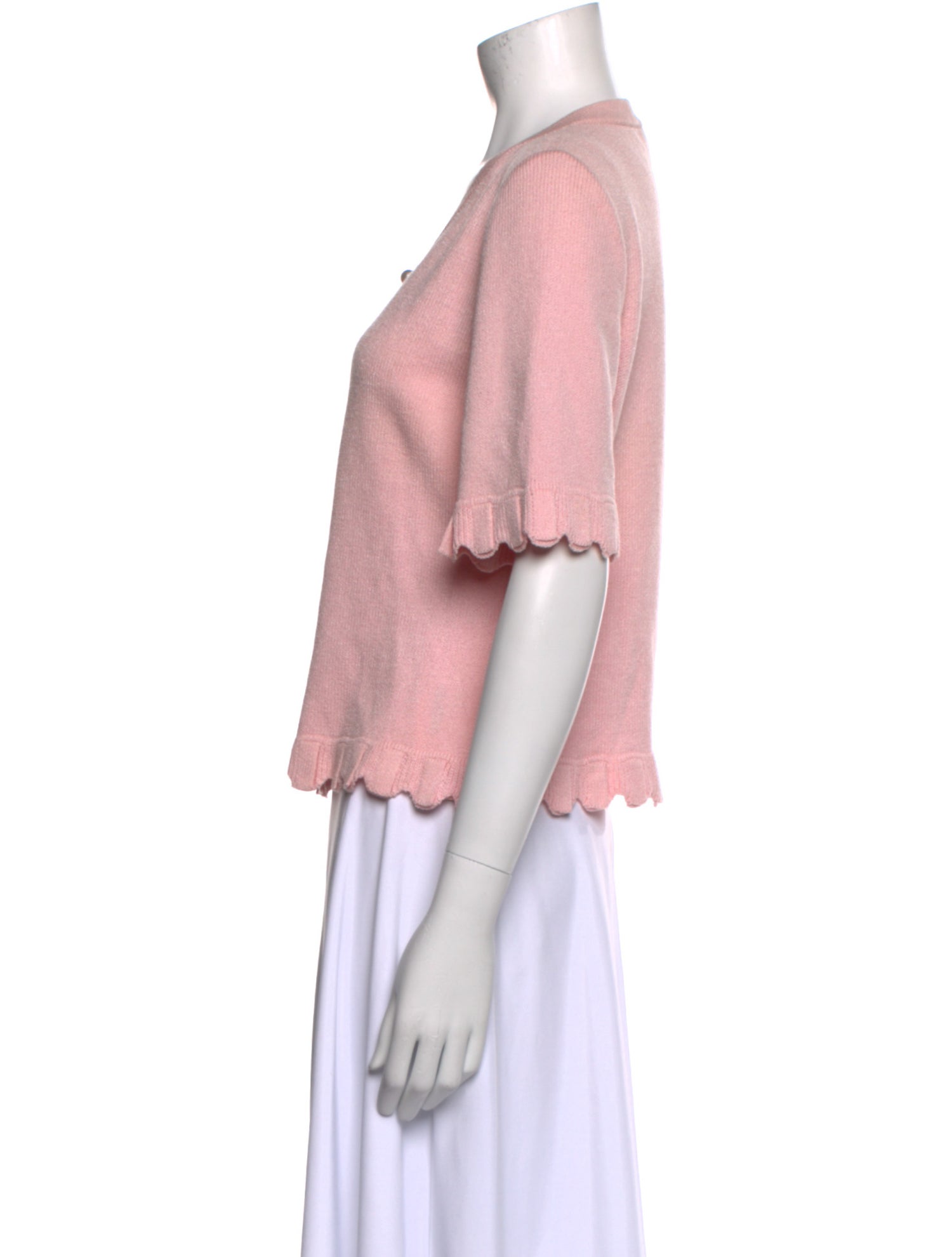 St. John Evening Wool Scoop Neck Top