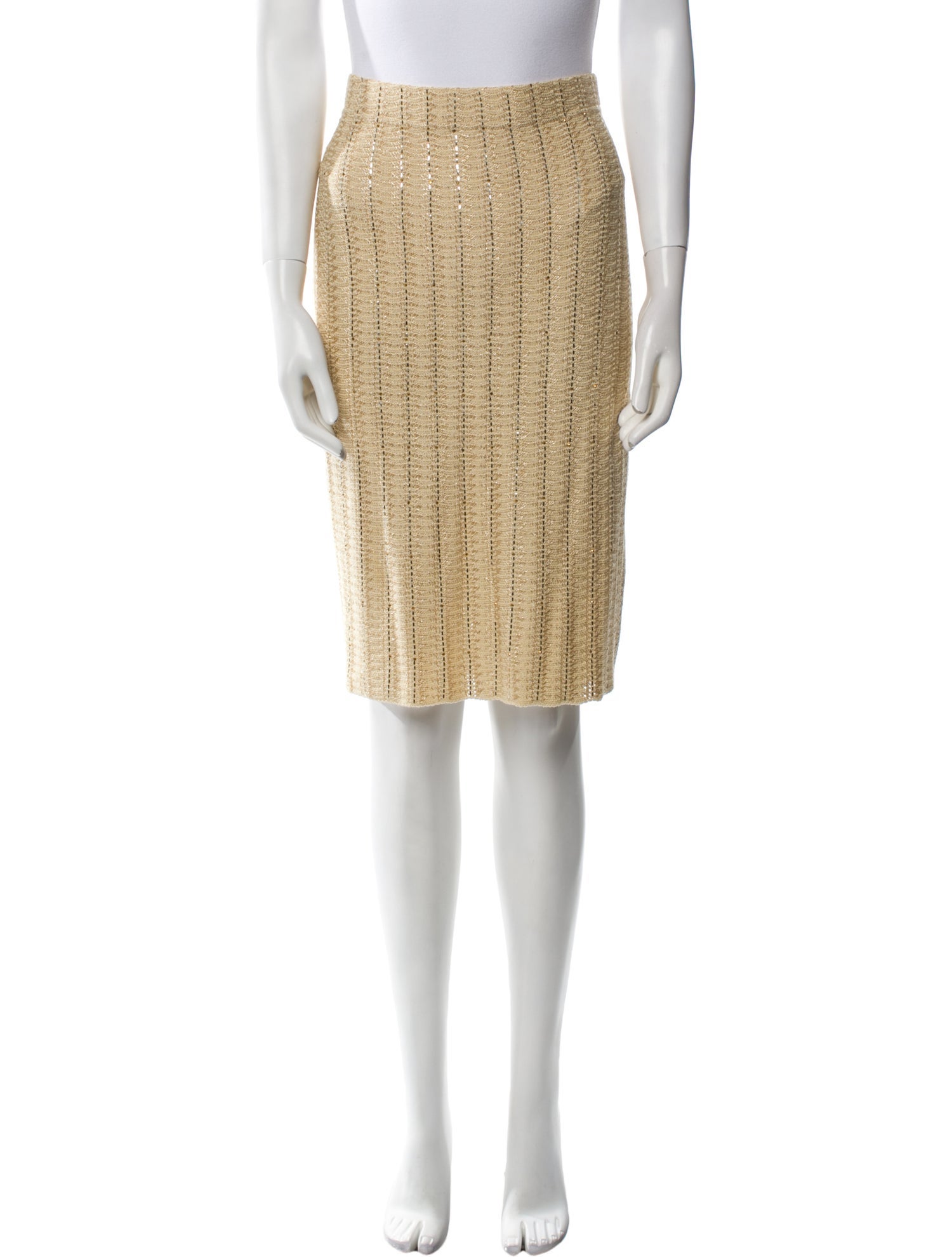 St. John Evening Striped Knee-Length Skirt