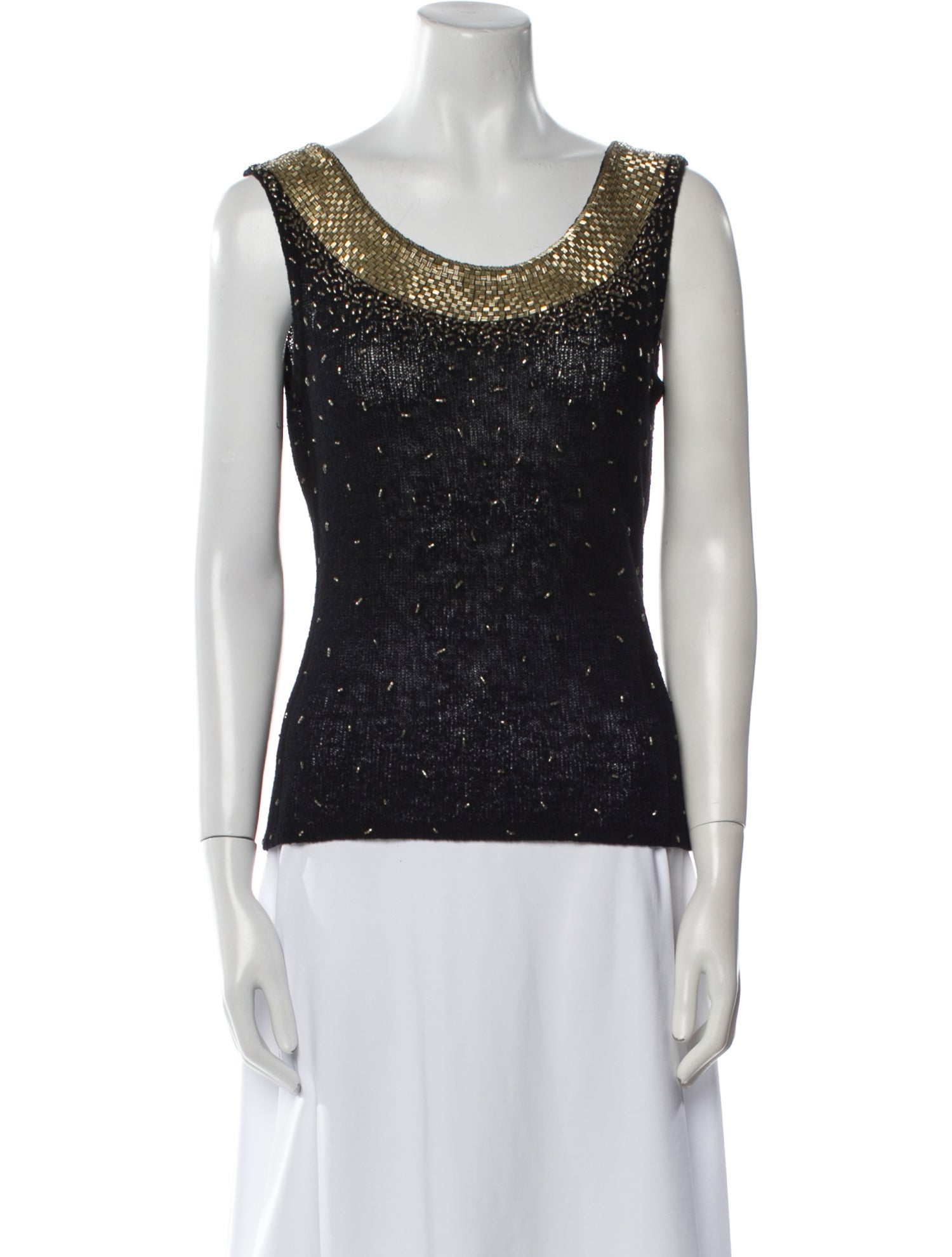 St. John Evening Wool Scoop Neck Top