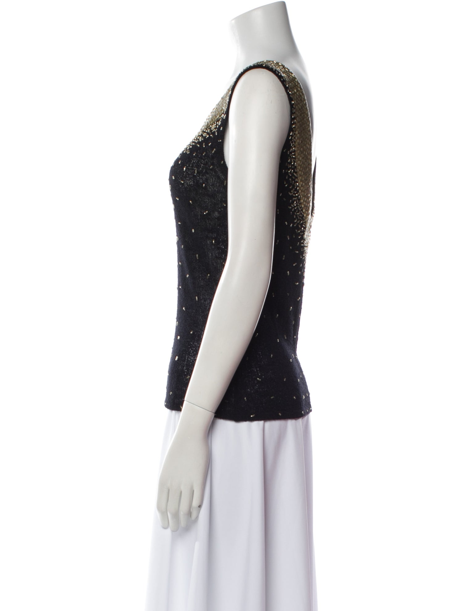 St. John Evening Wool Scoop Neck Top