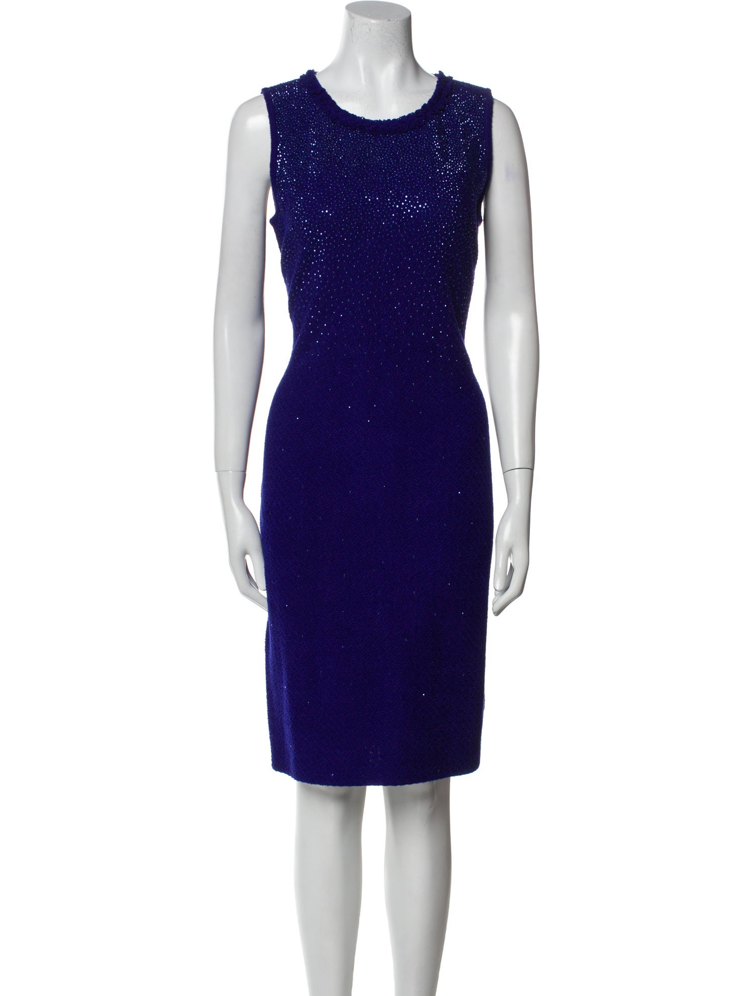 St. John Evening Scoop Neck Knee-Length Dress