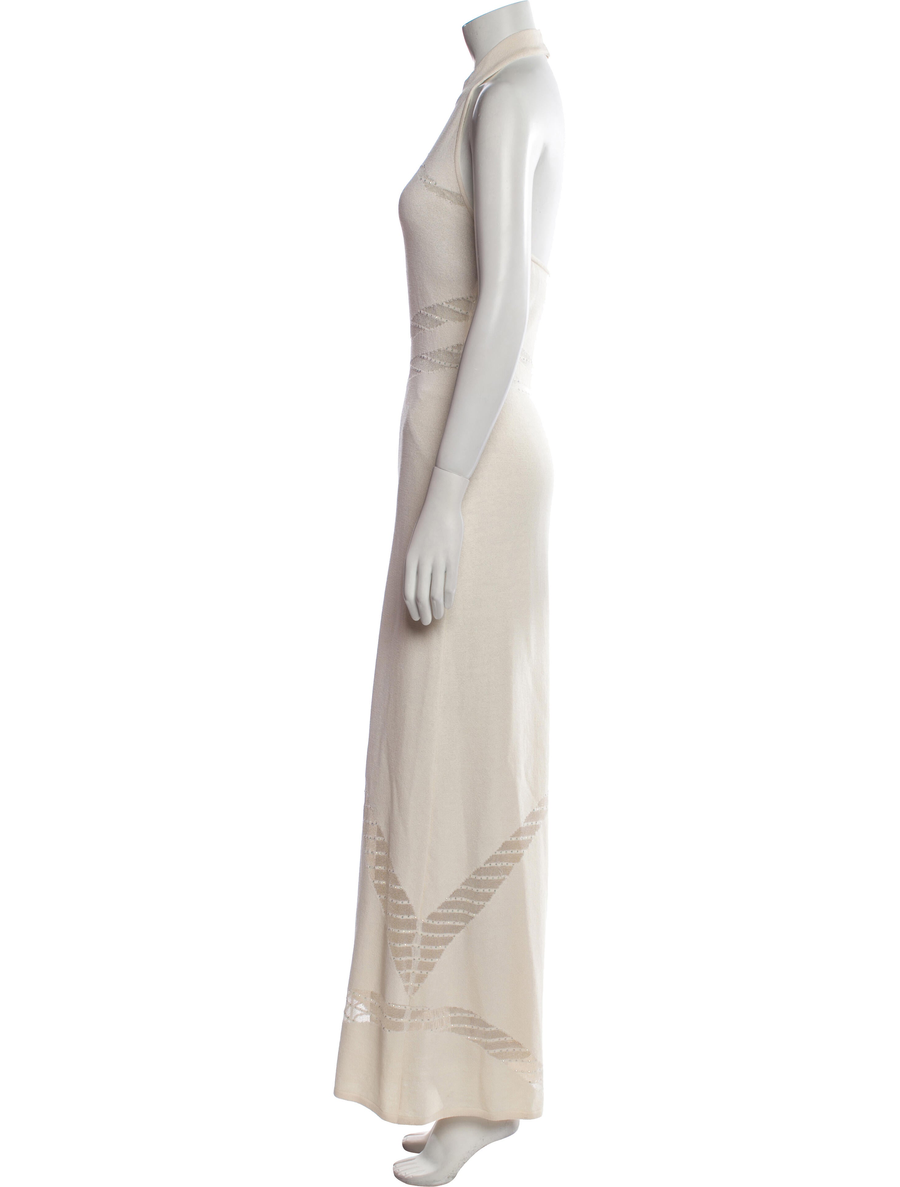 St. John Evening Mock Neck Long Dress