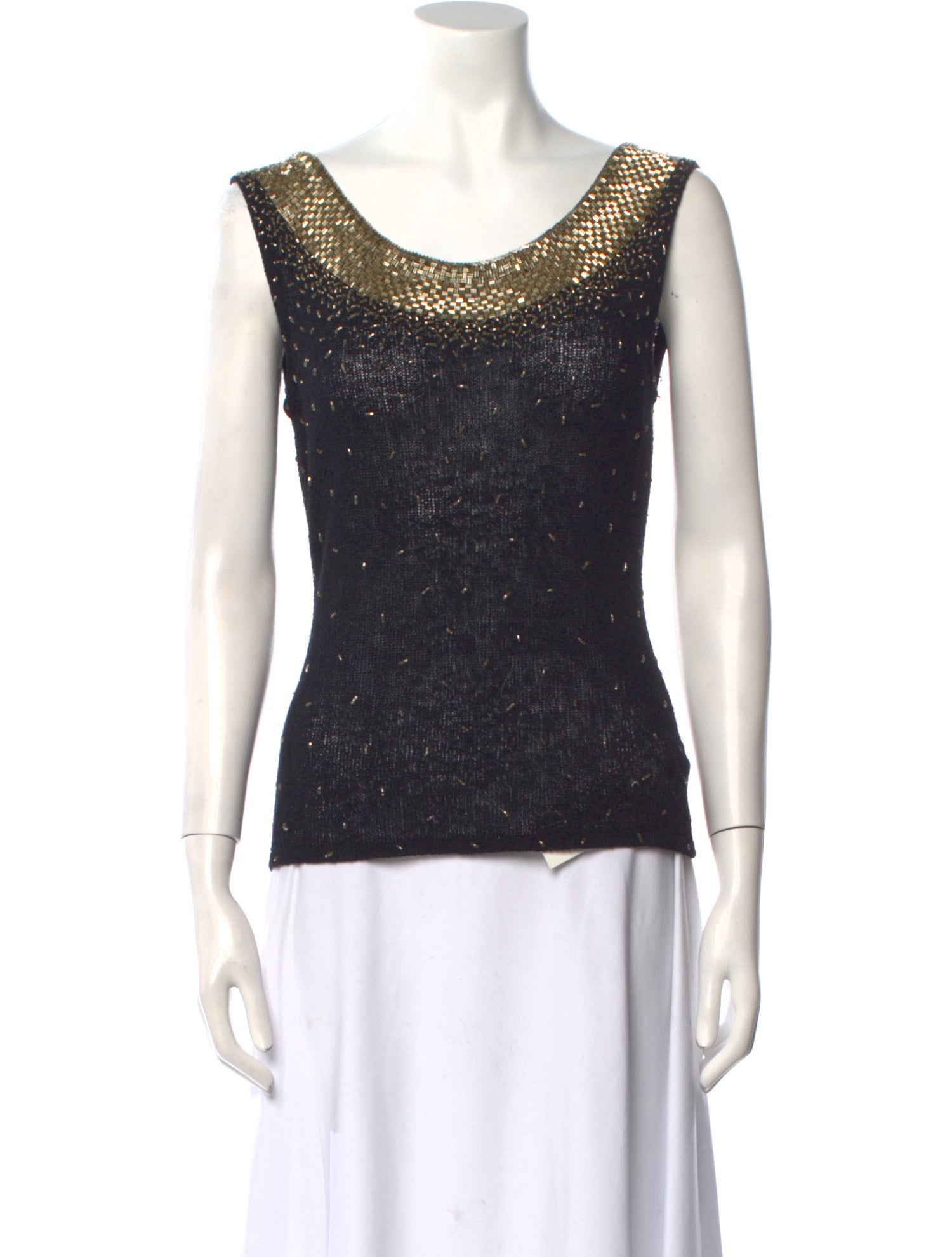 St. John Evening Wool Scoop Neck Top