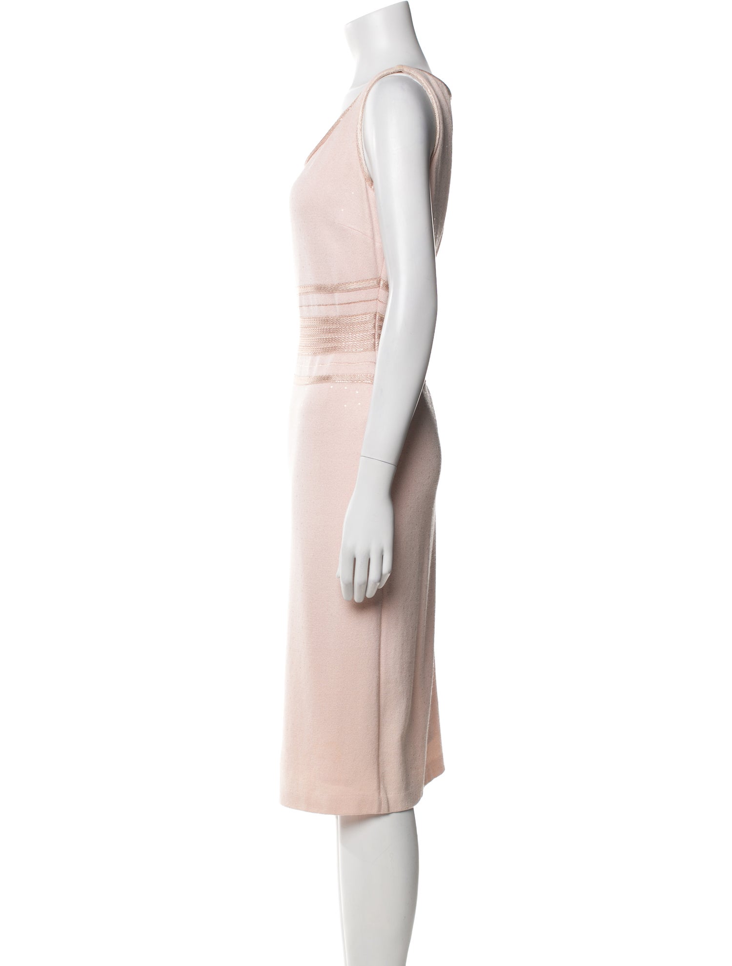 St. John Evening Scoop Neck Midi Length Dress