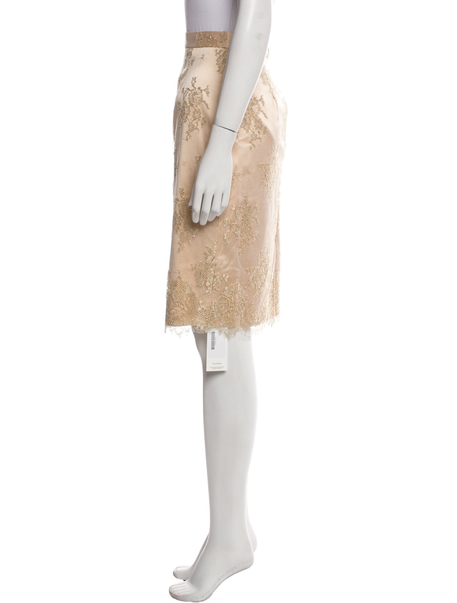 St. John Evening Lace Knee-Length Skirt