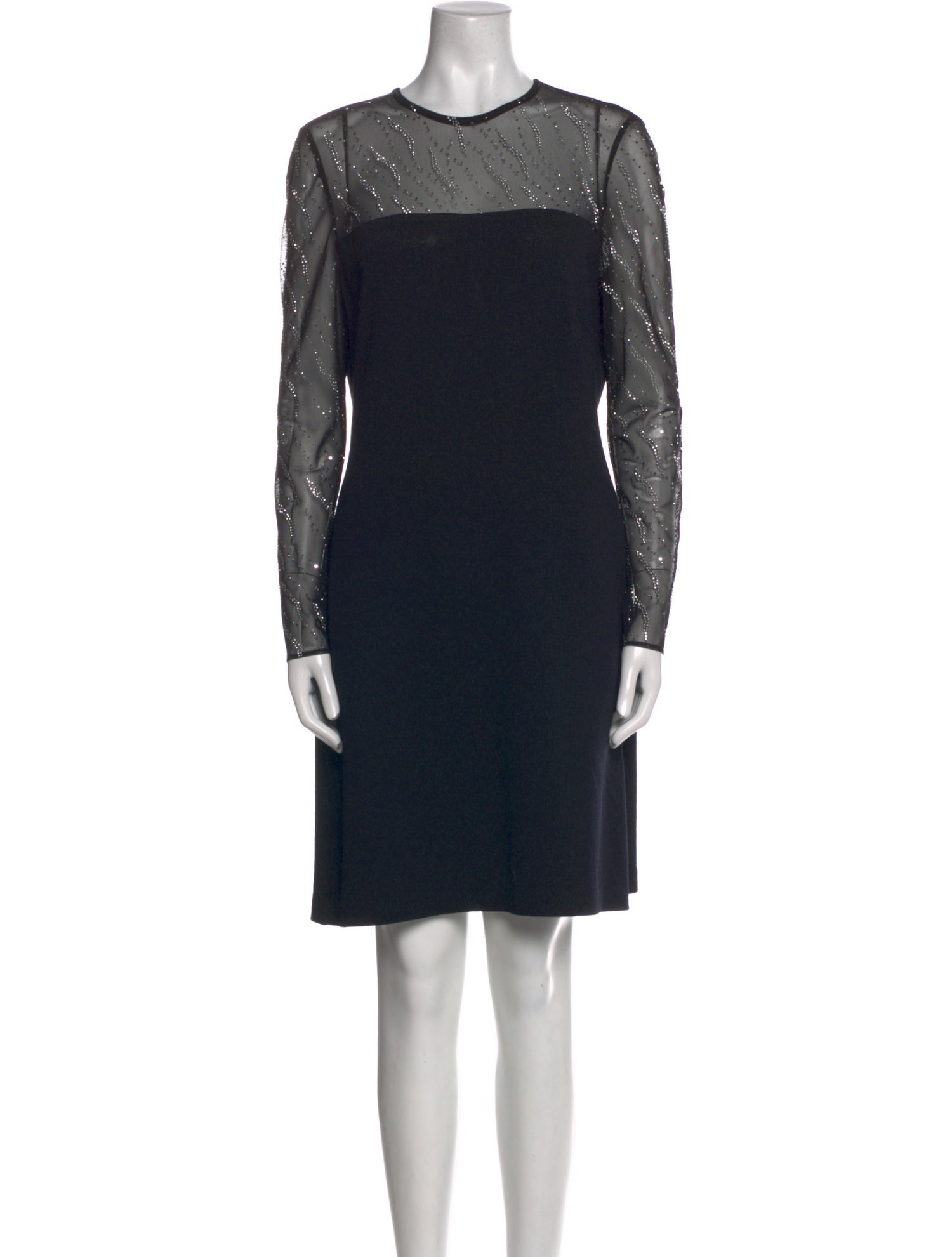 St. John Evening Crew Neck Mini Dress