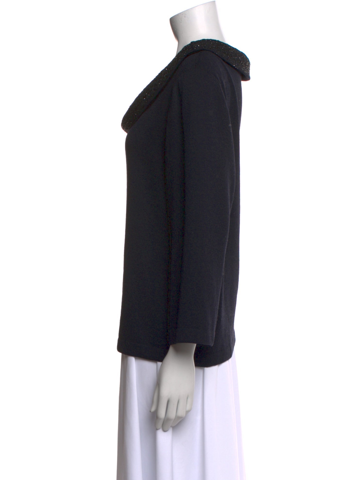 St. John Evening Scoop Neck Three-Quarter Sleeve Top