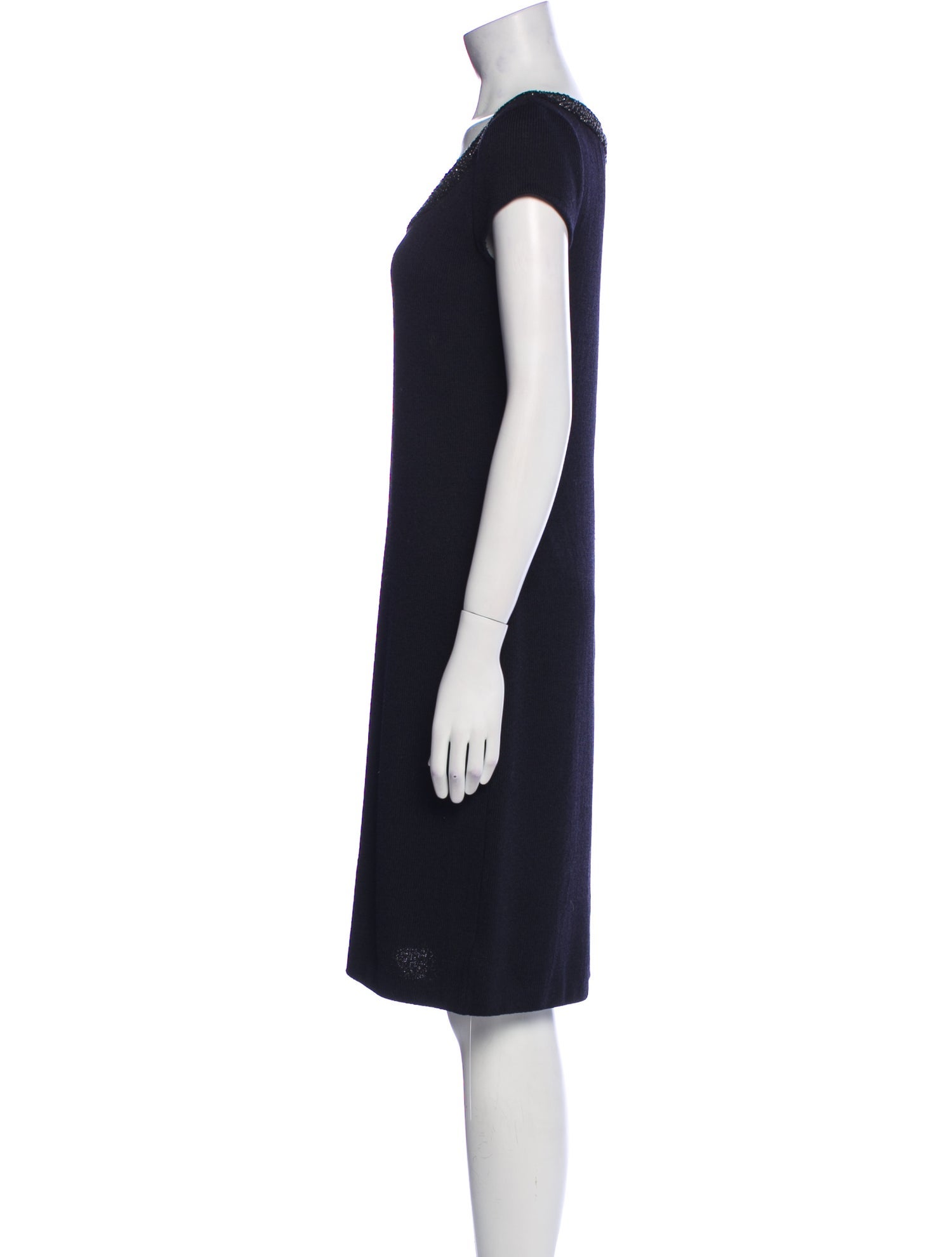 St. John Evening Wool Knee-Length Dress