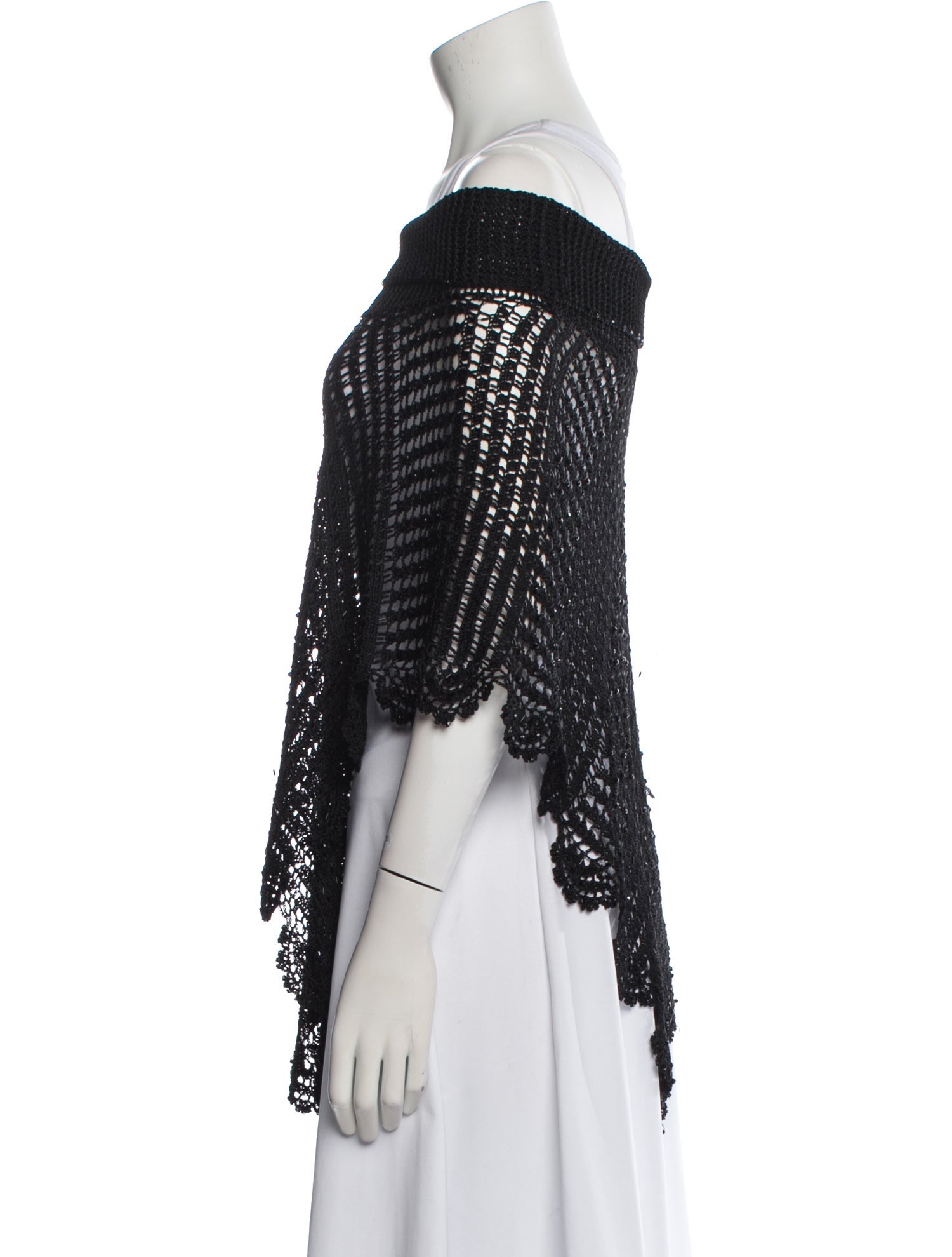 St. John Evening Crochet Cowl Neck Sweater