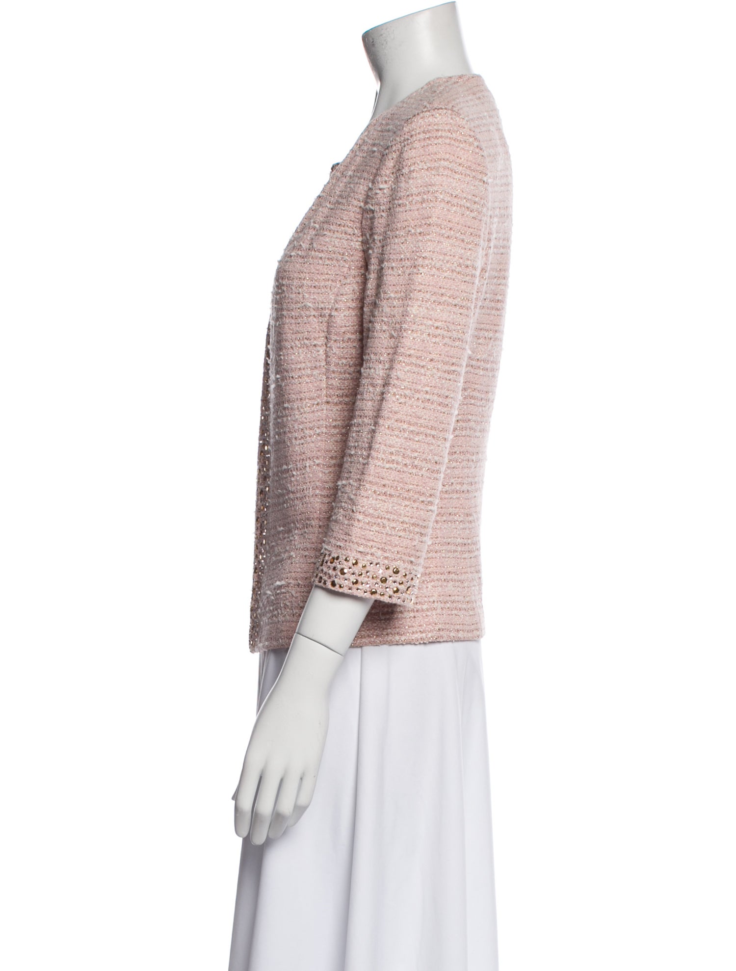 St. John Evening Wool Tweed Pattern Evening Jacket