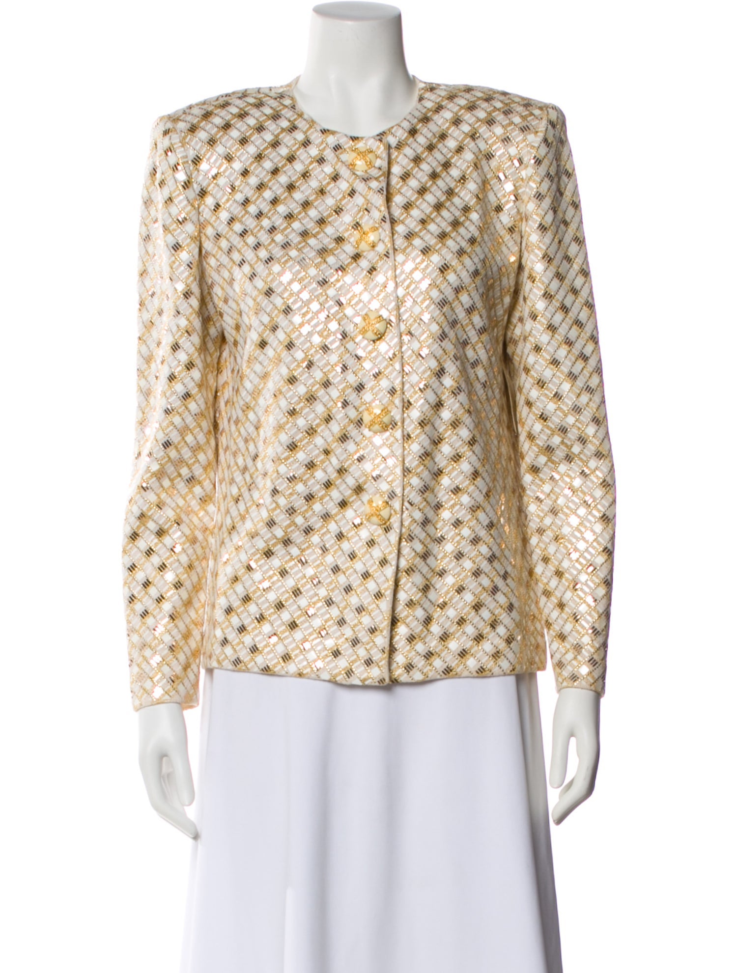 St. John Evening Wool Printed Jacket