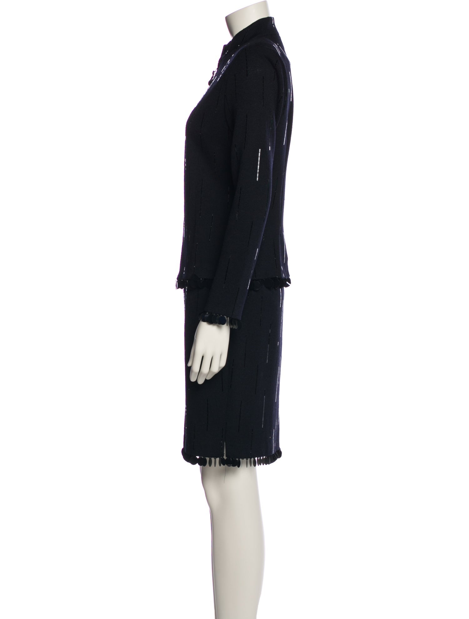 St. John Evening Sequin Embellishments Skirt Suit