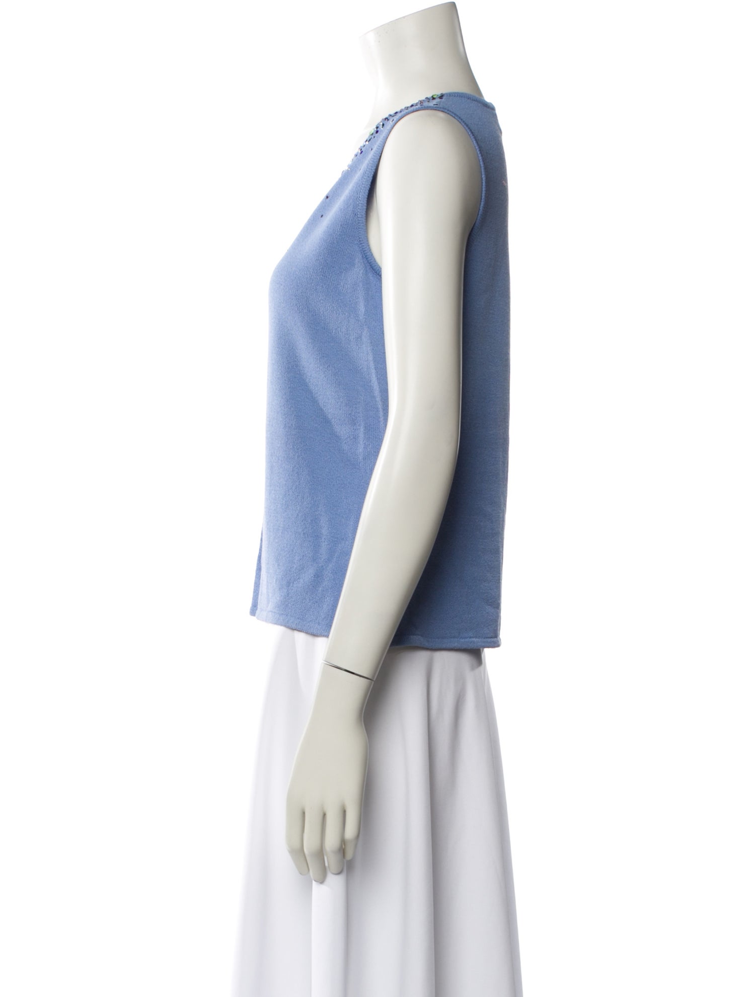 St. John Evening V-Neck Sleeveless Top