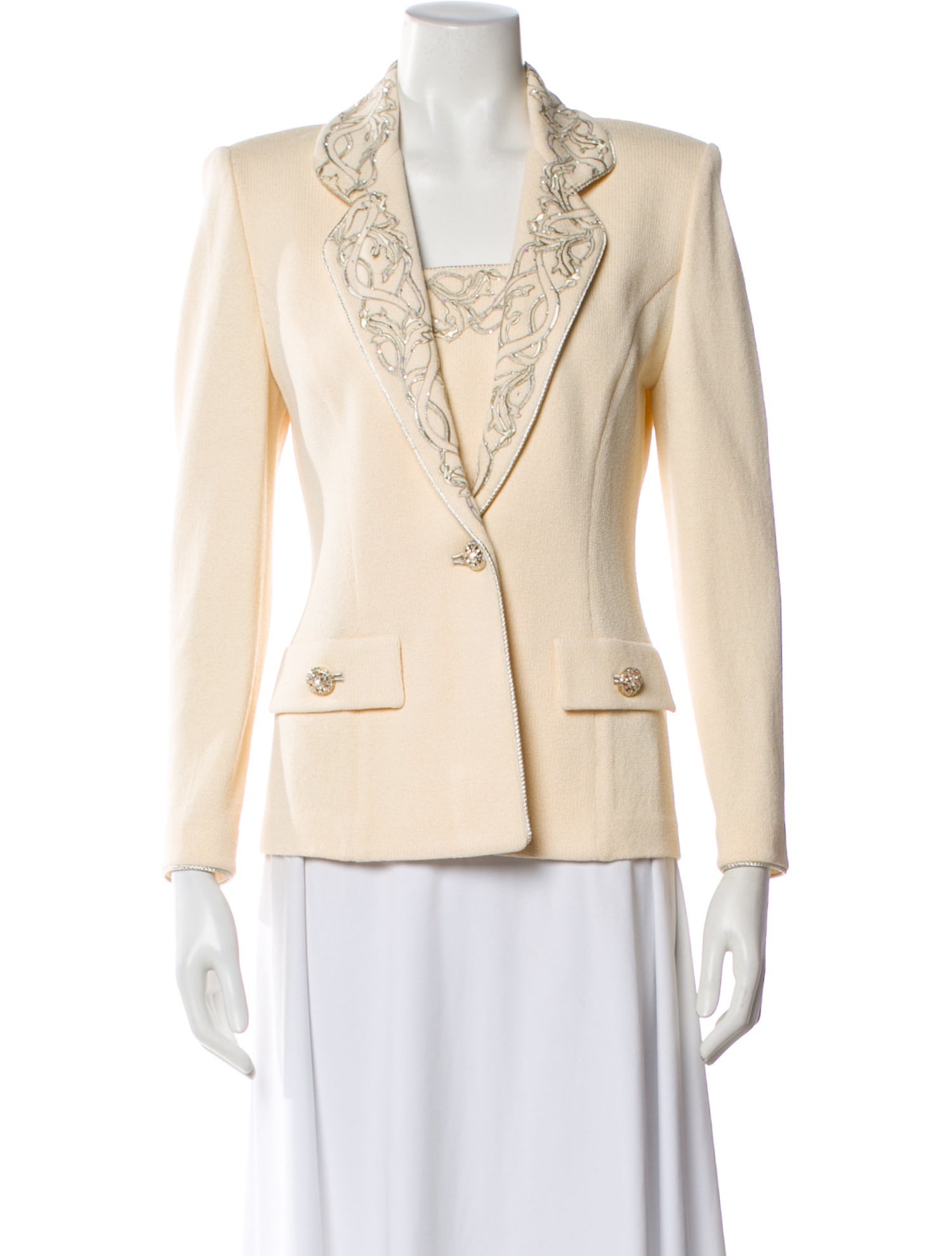 St. John Evening Wool Striped Blazer