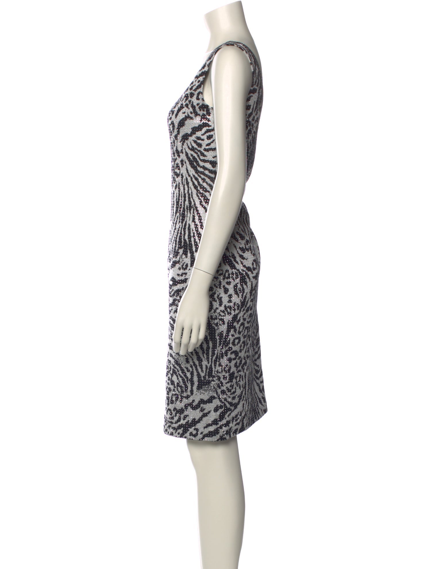 St. John Evening Animal Print Knee-Length Dress