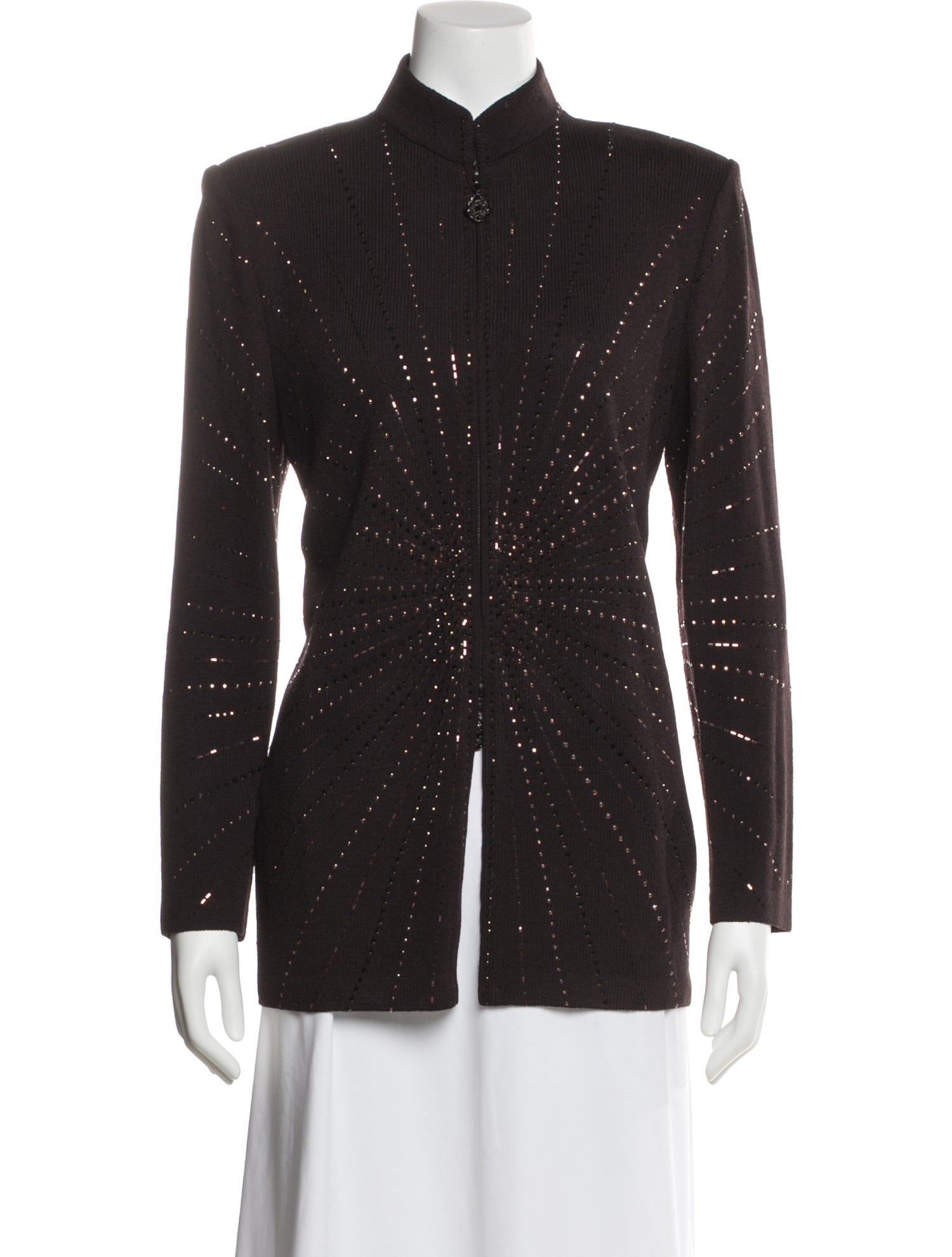 St. John Evening Wool Printed Evening Jacket