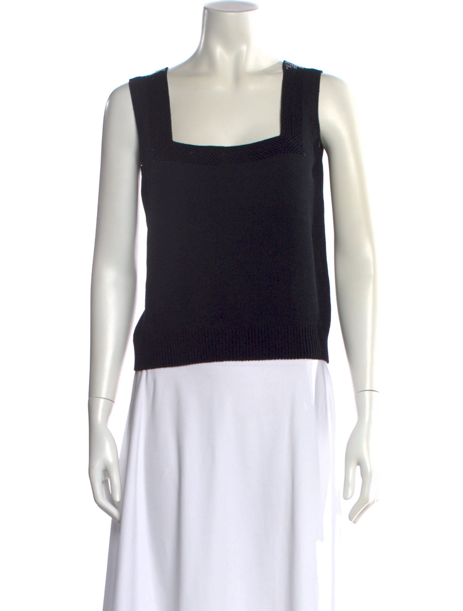 St. John Evening Square Neckline Sleeveless Top