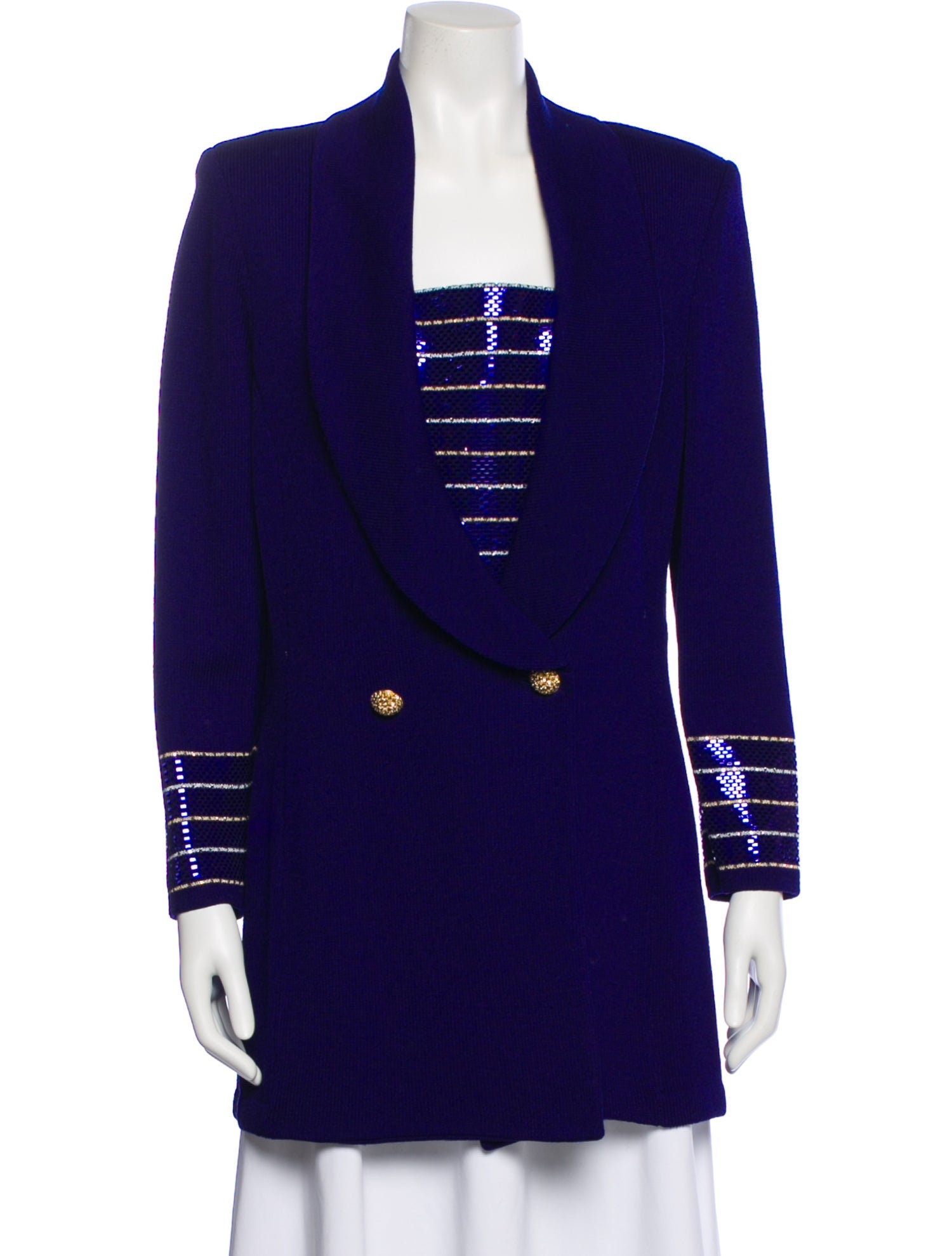 St. John Evening Wool Graphic Print Coat