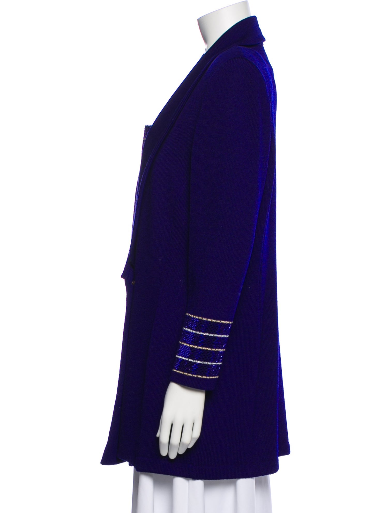 St. John Evening Wool Graphic Print Coat