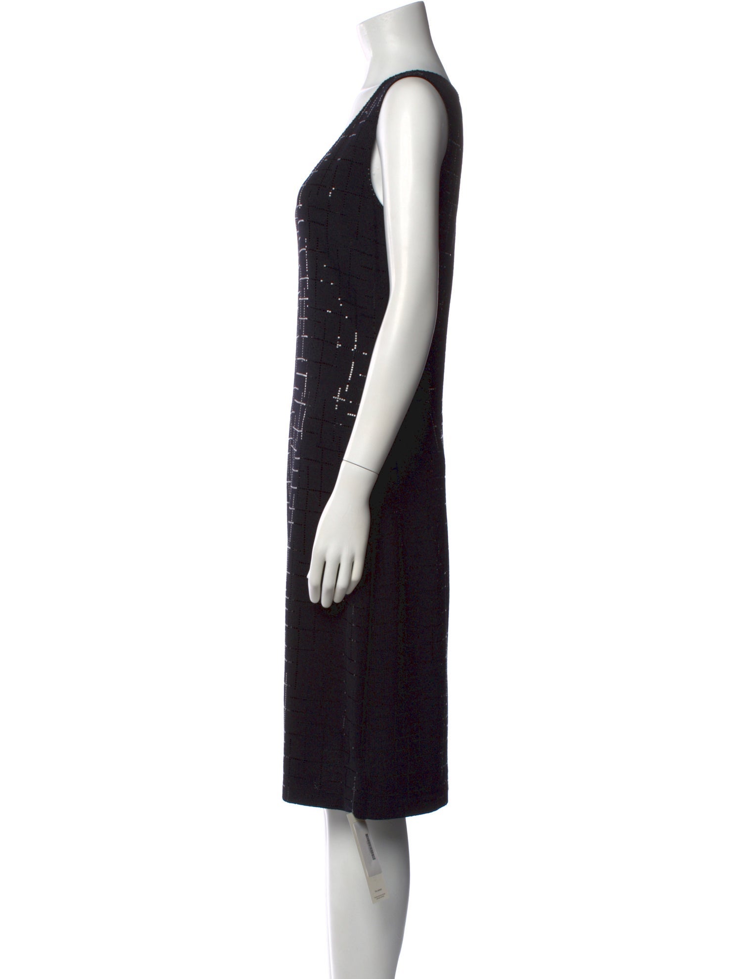 St. John Evening Scoop Neck Knee-Length Dress