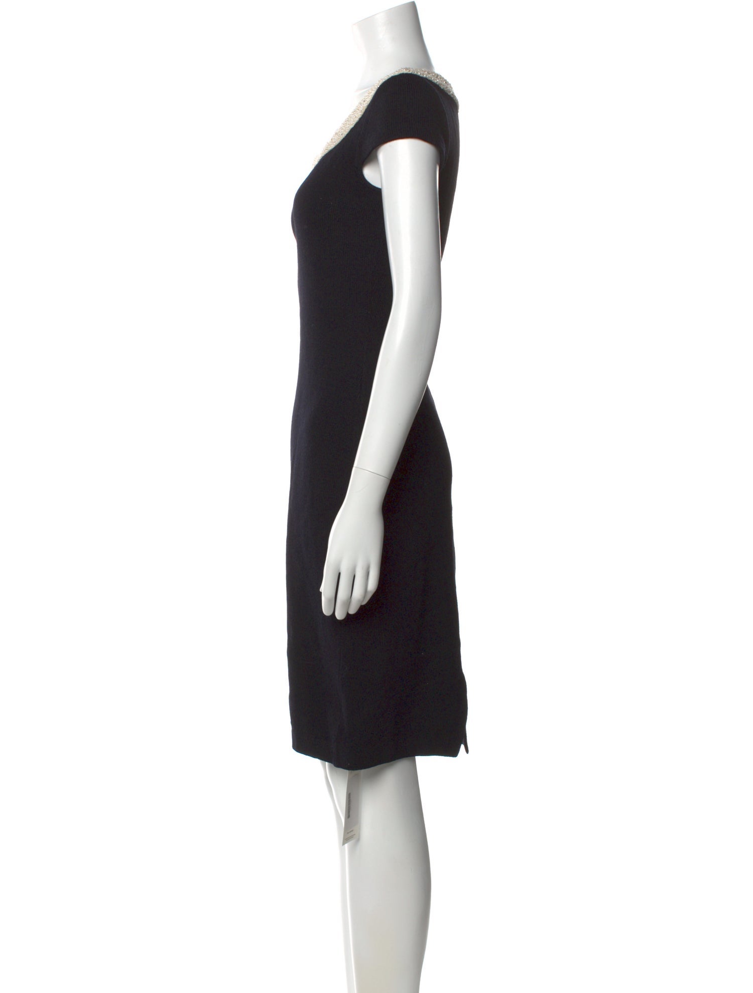 St. John Evening Scoop Neck Knee-Length Dress