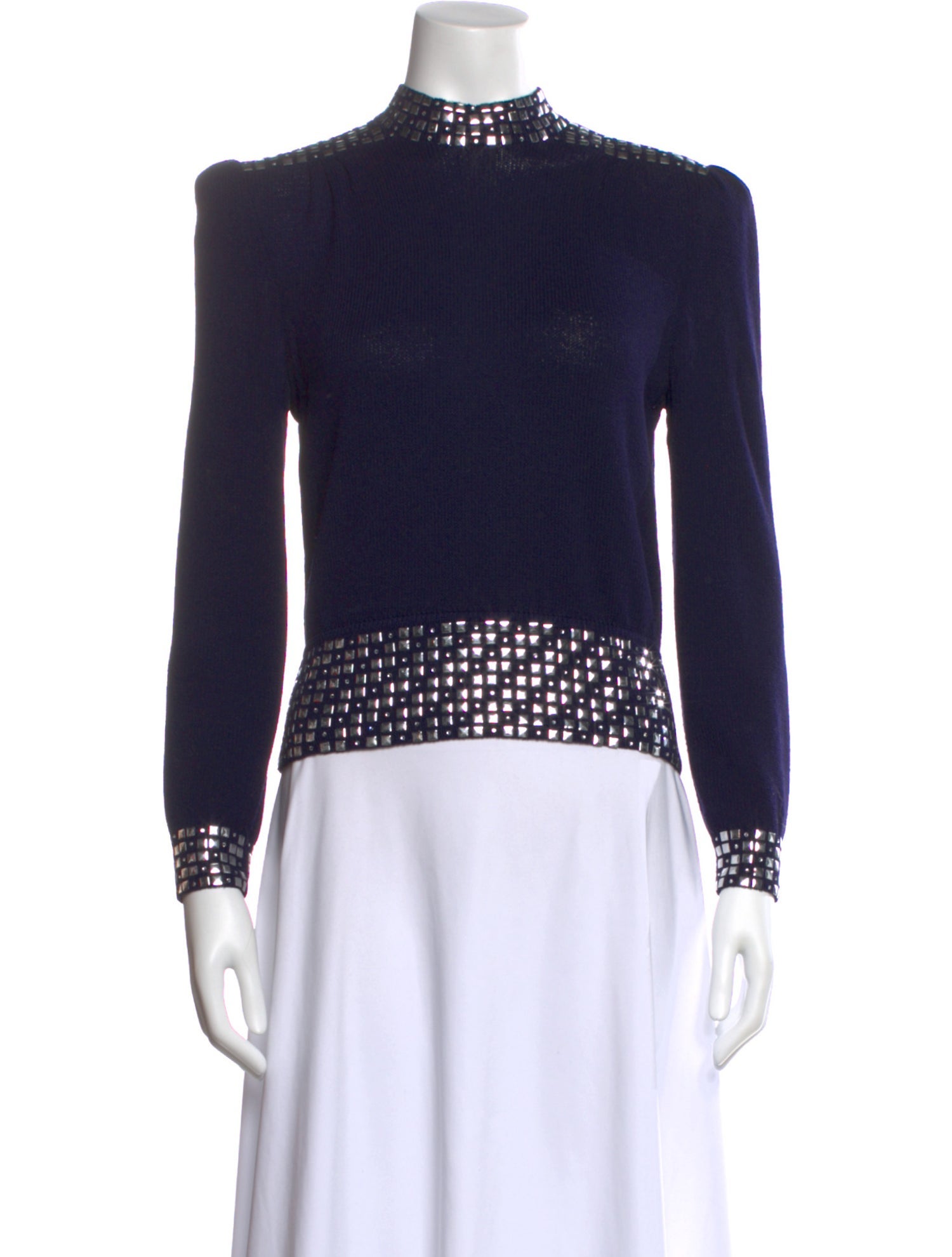 St. John Evening Vintage Mock Neck Top