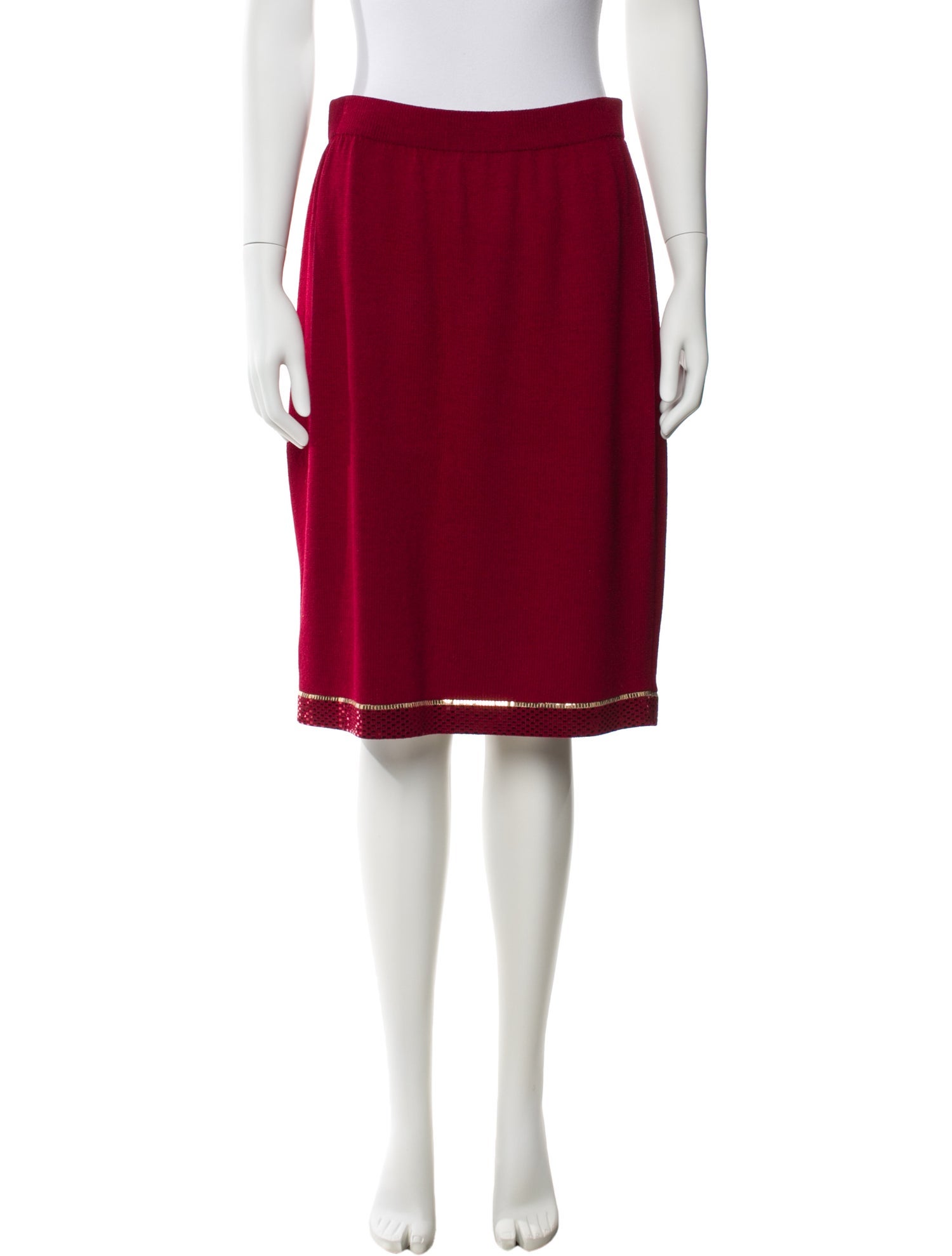 St. John Evening Sequin Embellishments Knee-Length Skirt