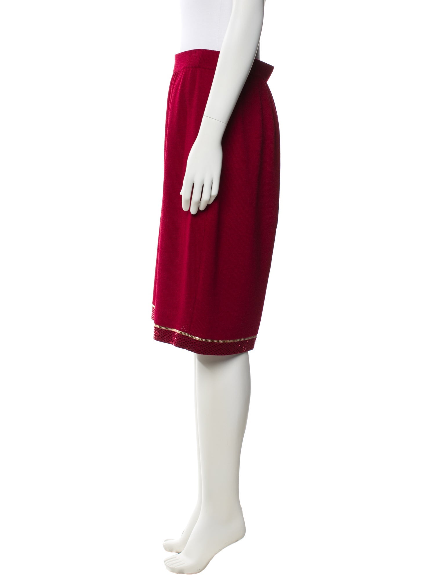 St. John Evening Sequin Embellishments Knee-Length Skirt