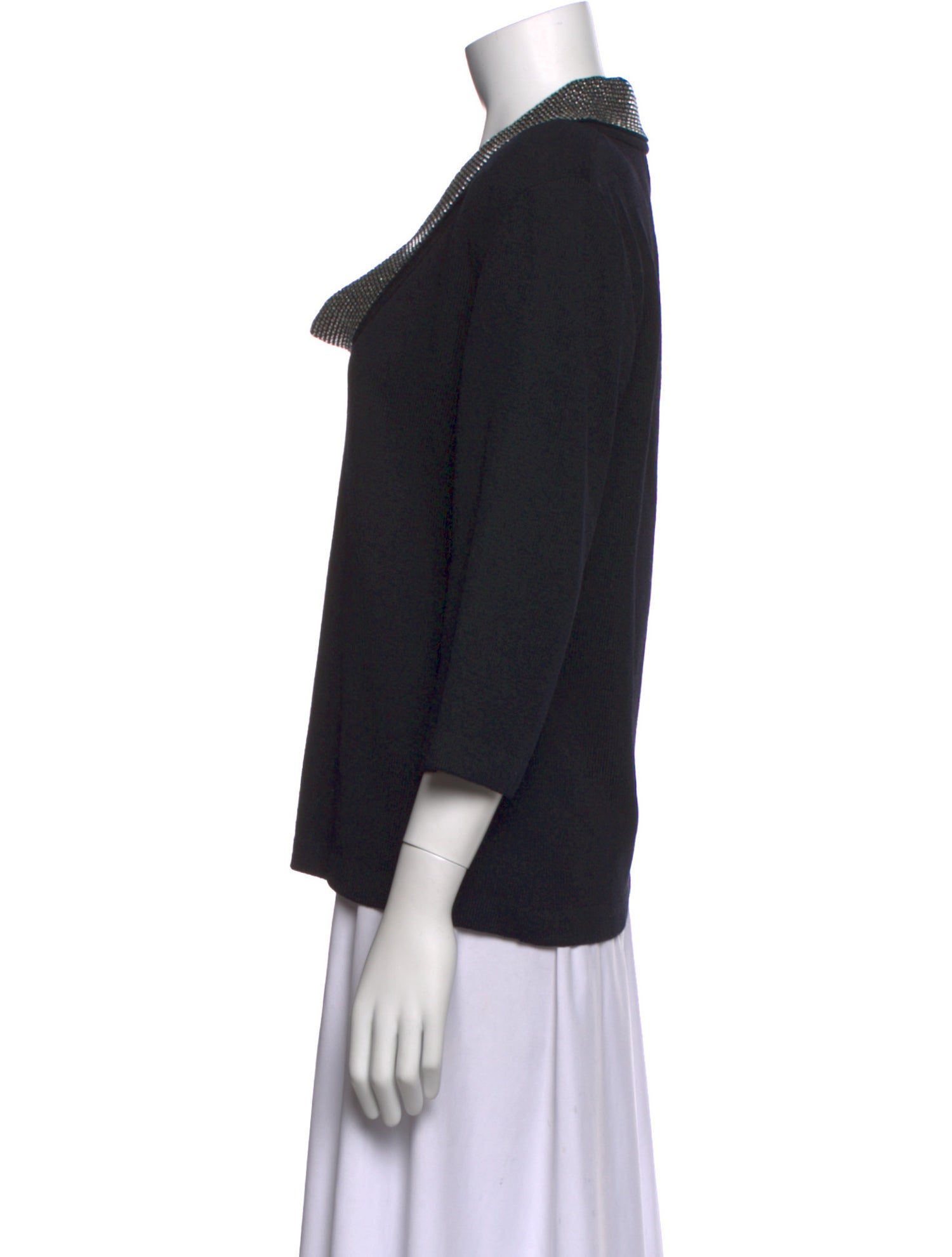 St. John Evening Wool V-Neck Top