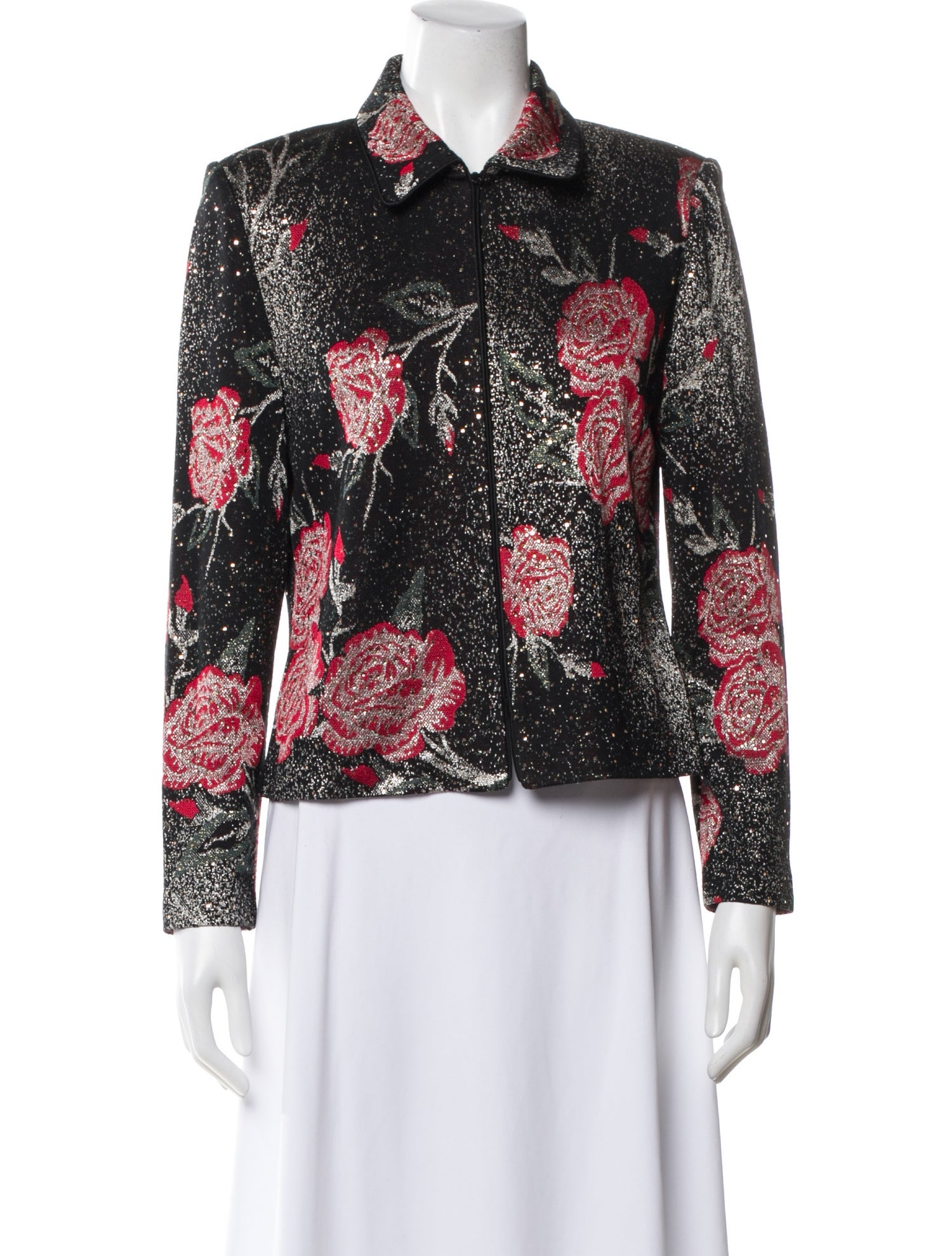 St. John Evening Floral Print Evening Jacket