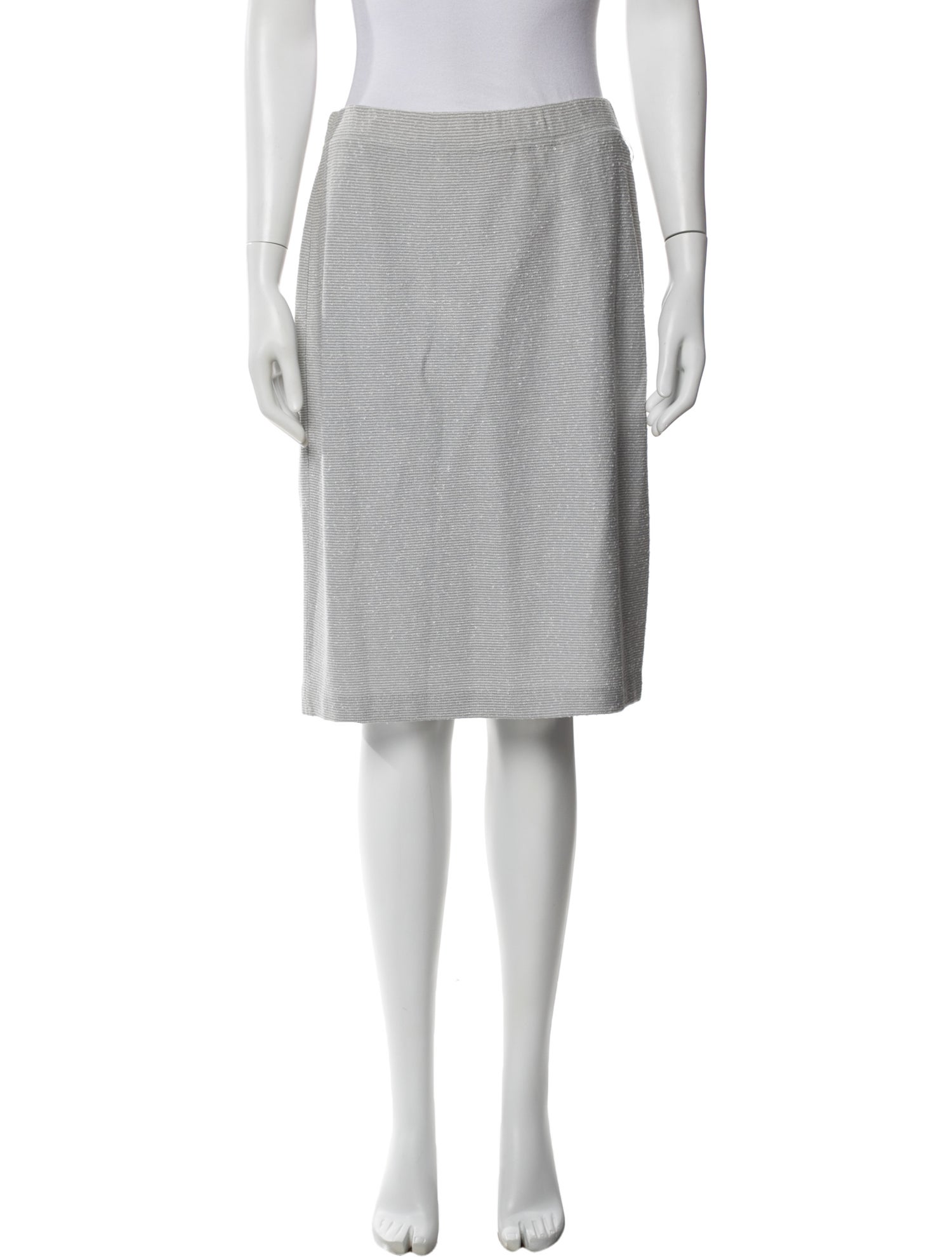 St. John Evening Striped Knee-Length Skirt