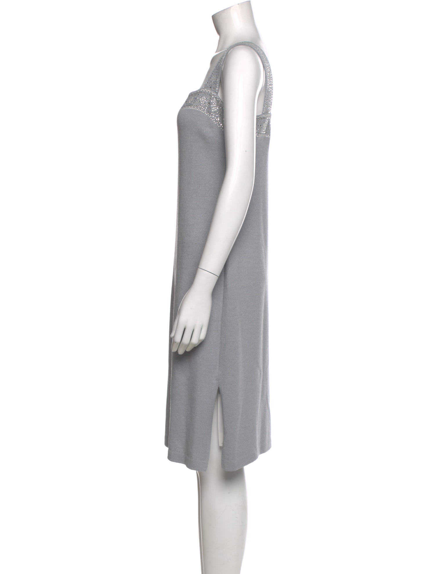 St. John Evening Square Neckline Knee-Length Dress