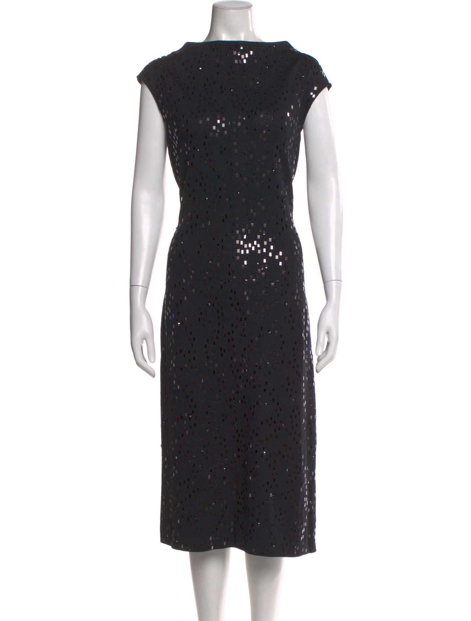 St. John Evening Bateau Neckline Midi Length Dress