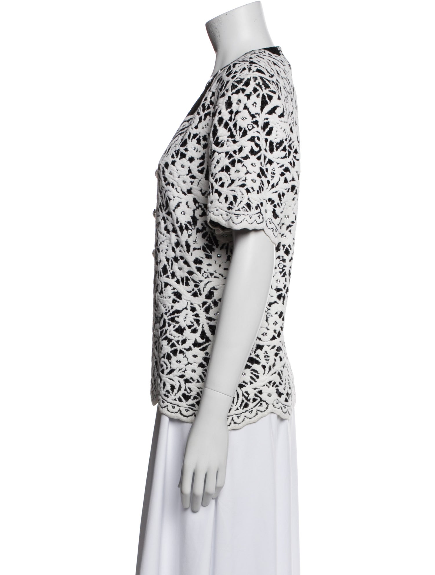 St. John Evening Wool Floral Print Evening Jacket