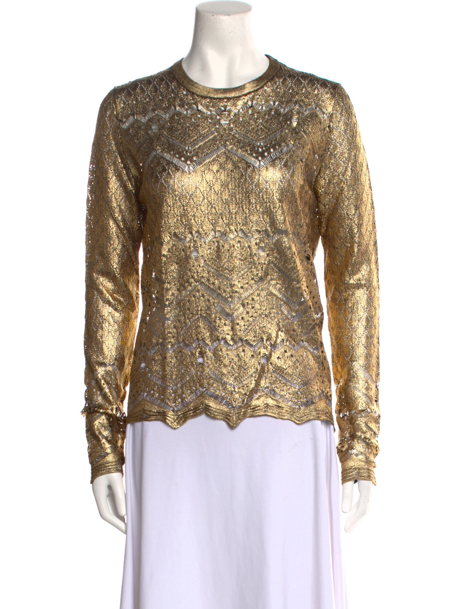 Rabanne Crew Neck Long Sleeve Top w/ Tags