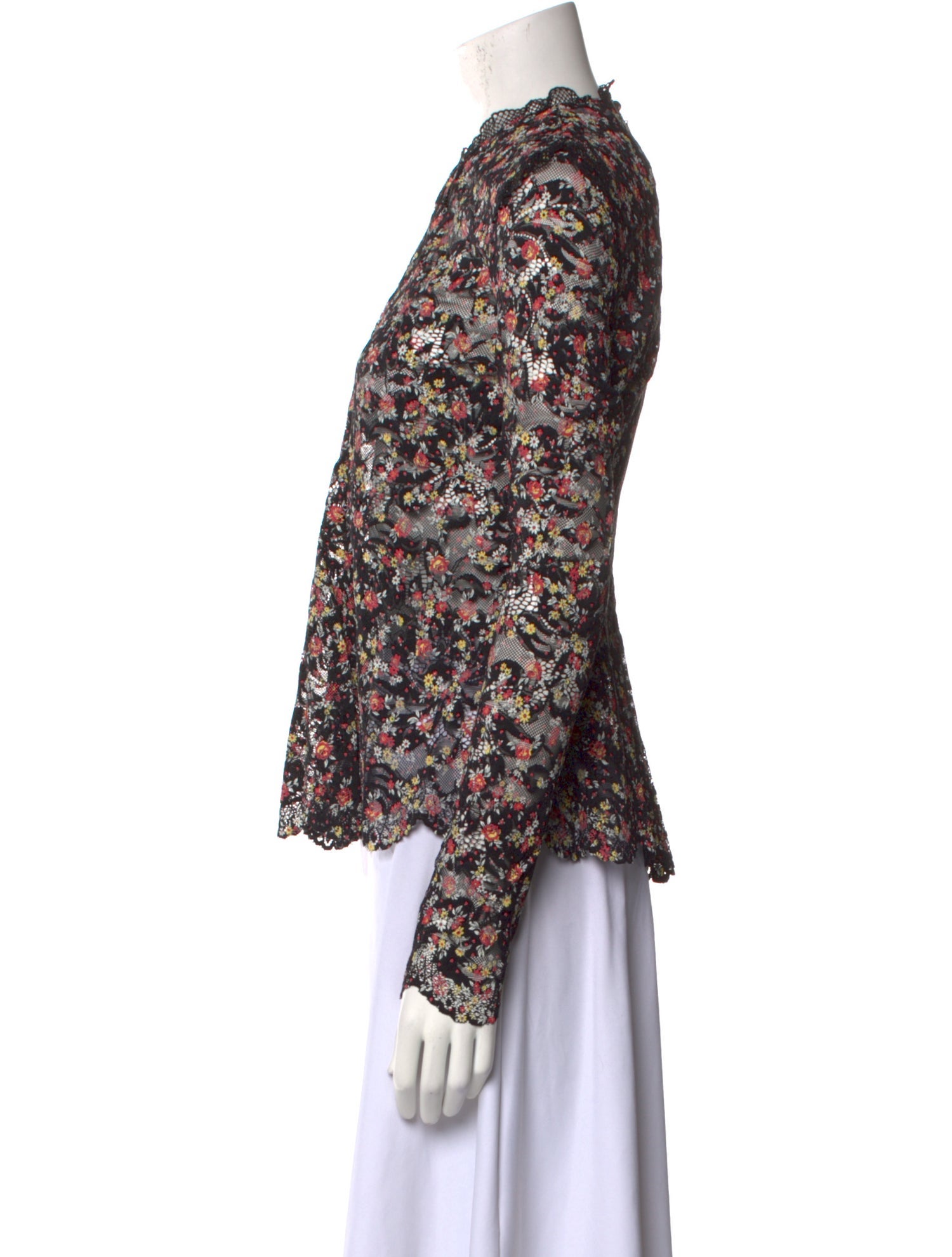 Rabanne Floral Print Mock Neck Blouse w/ Tags